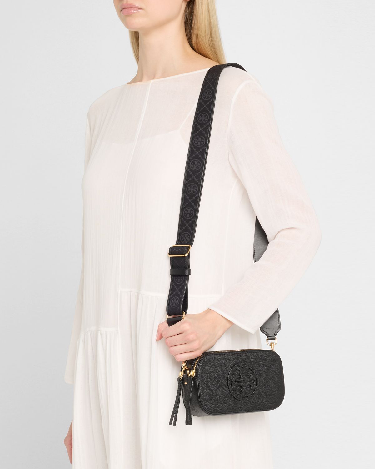 Tory Burch Miller Mini Zip Leather Crossbody Bag