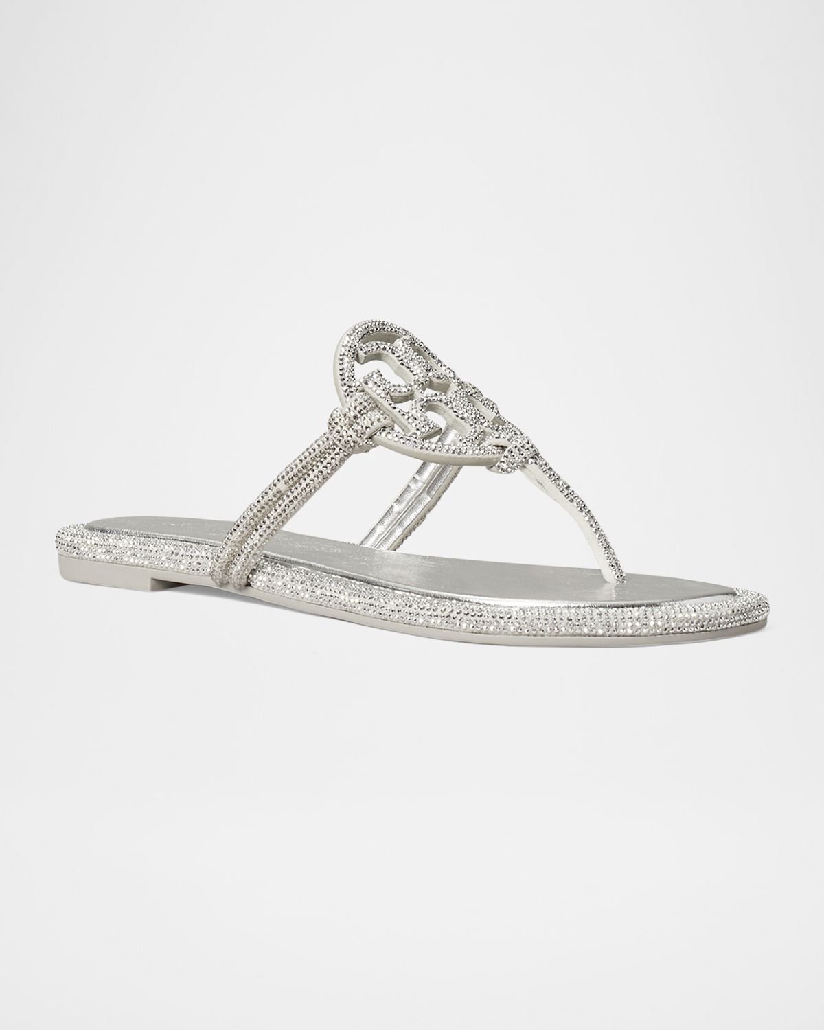 Tory Burch Miller Pave Leather Logo Sandals