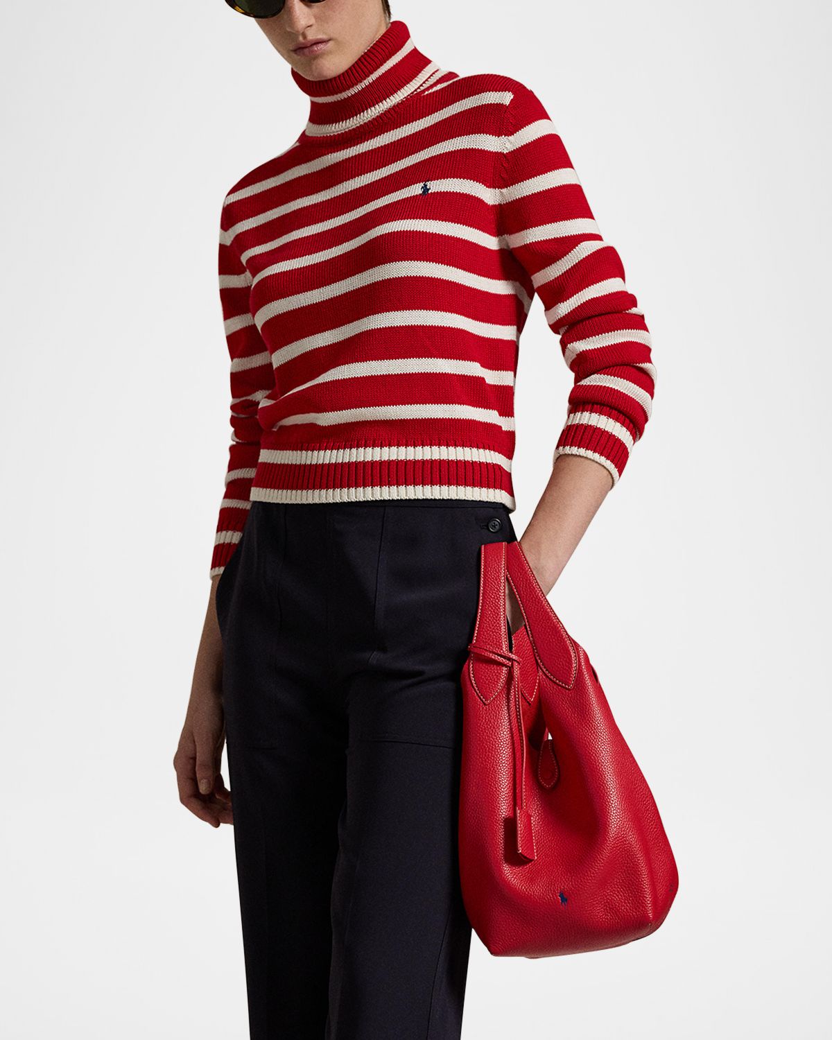 Polo Ralph Lauren Polo Play Medium Leather Tote Bag