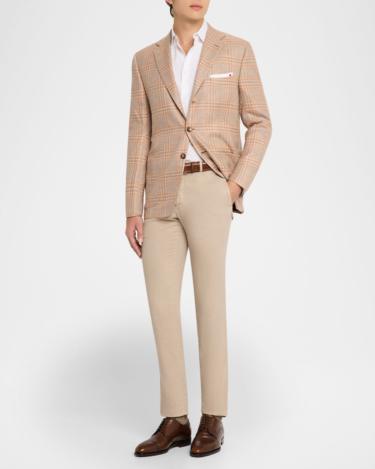 Kiton Men 's Plaid Single-Breasted Sport Coat