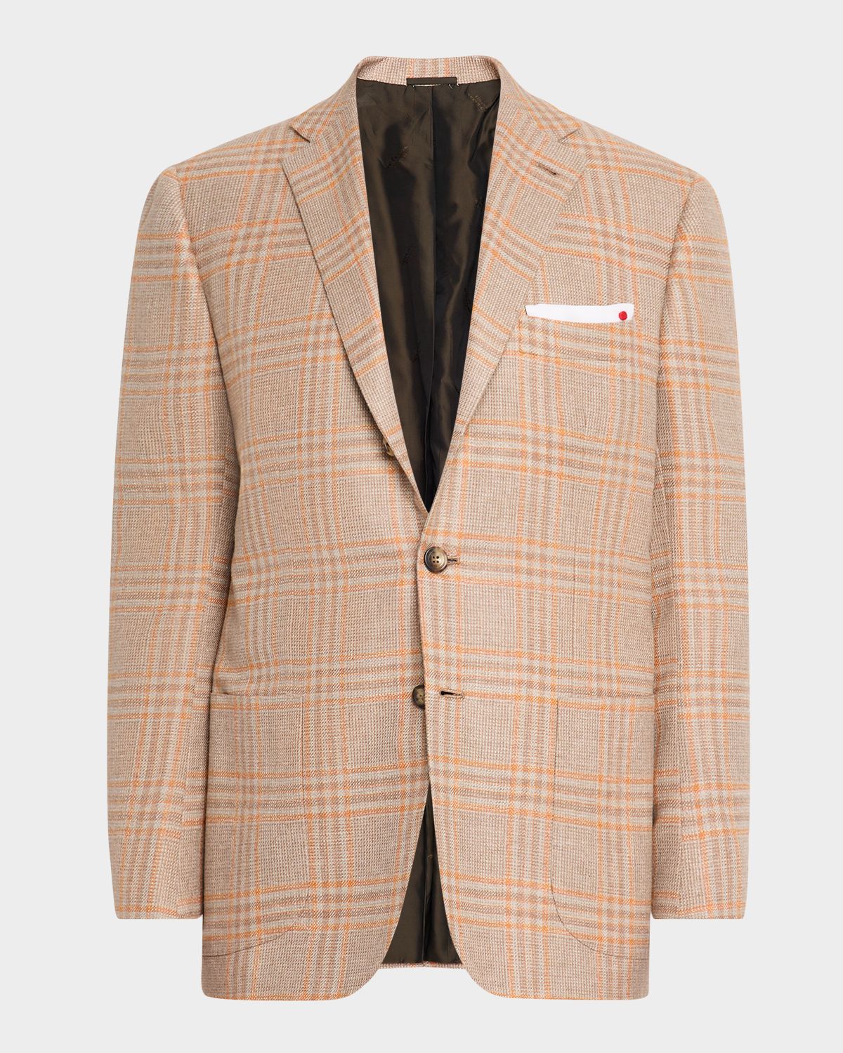 Kiton Men 's Plaid Single-Breasted Sport Coat
