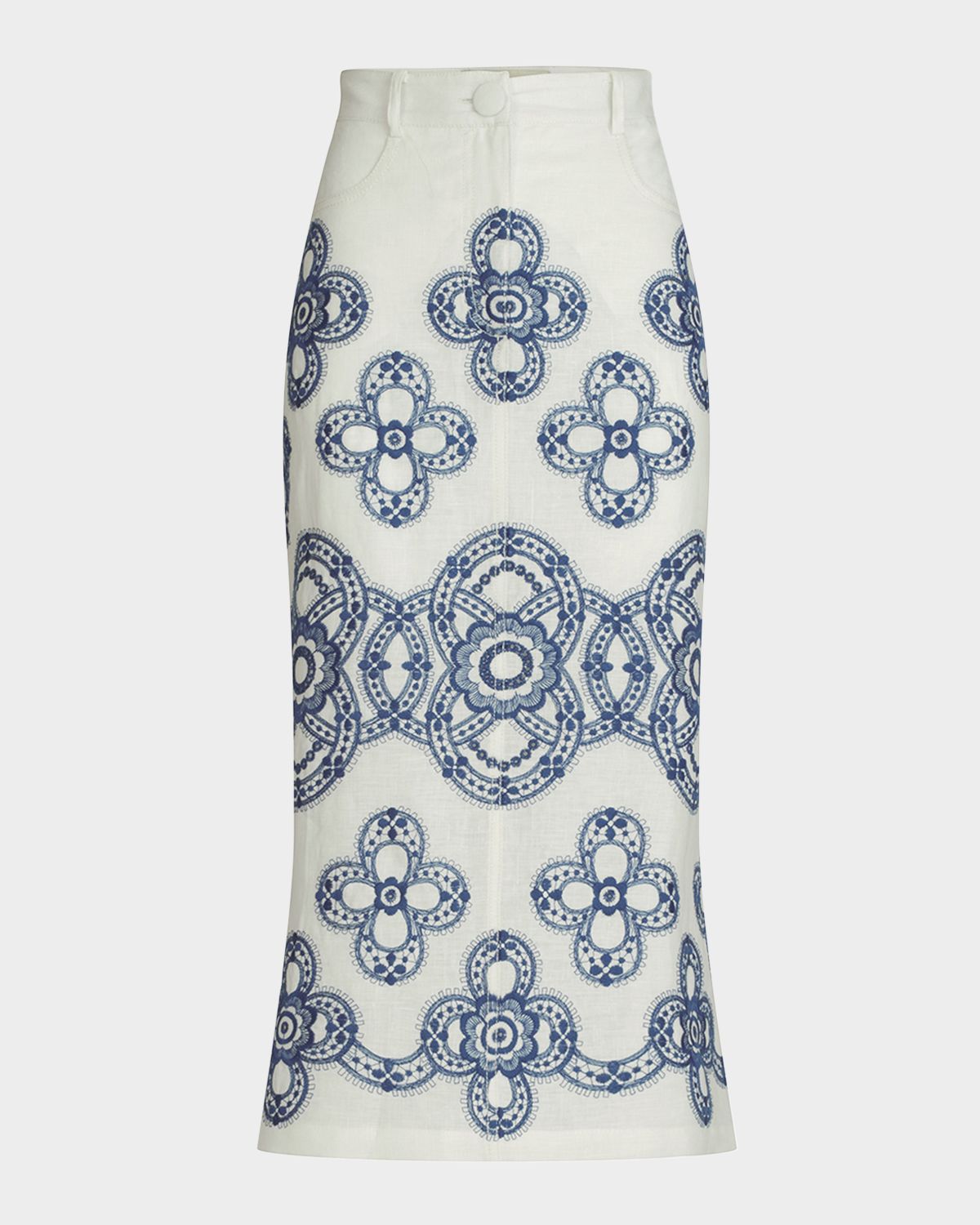 Silvia Tcherassi Layan Embroidered Midi Skirt