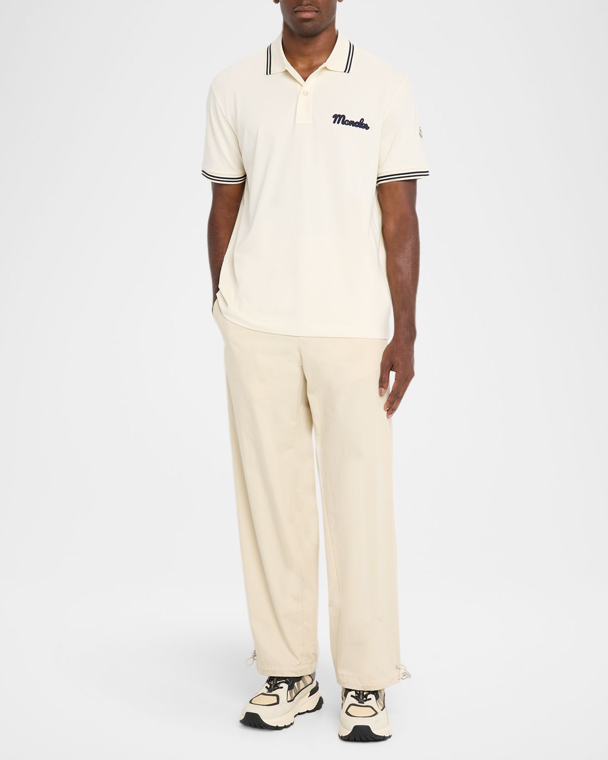 Moncler Men 's Logo Script Short Sleeve Polo