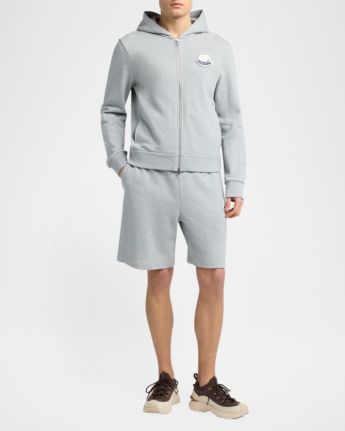 Moncler Men 's Chenille-Logo Full-Zip Hoodie