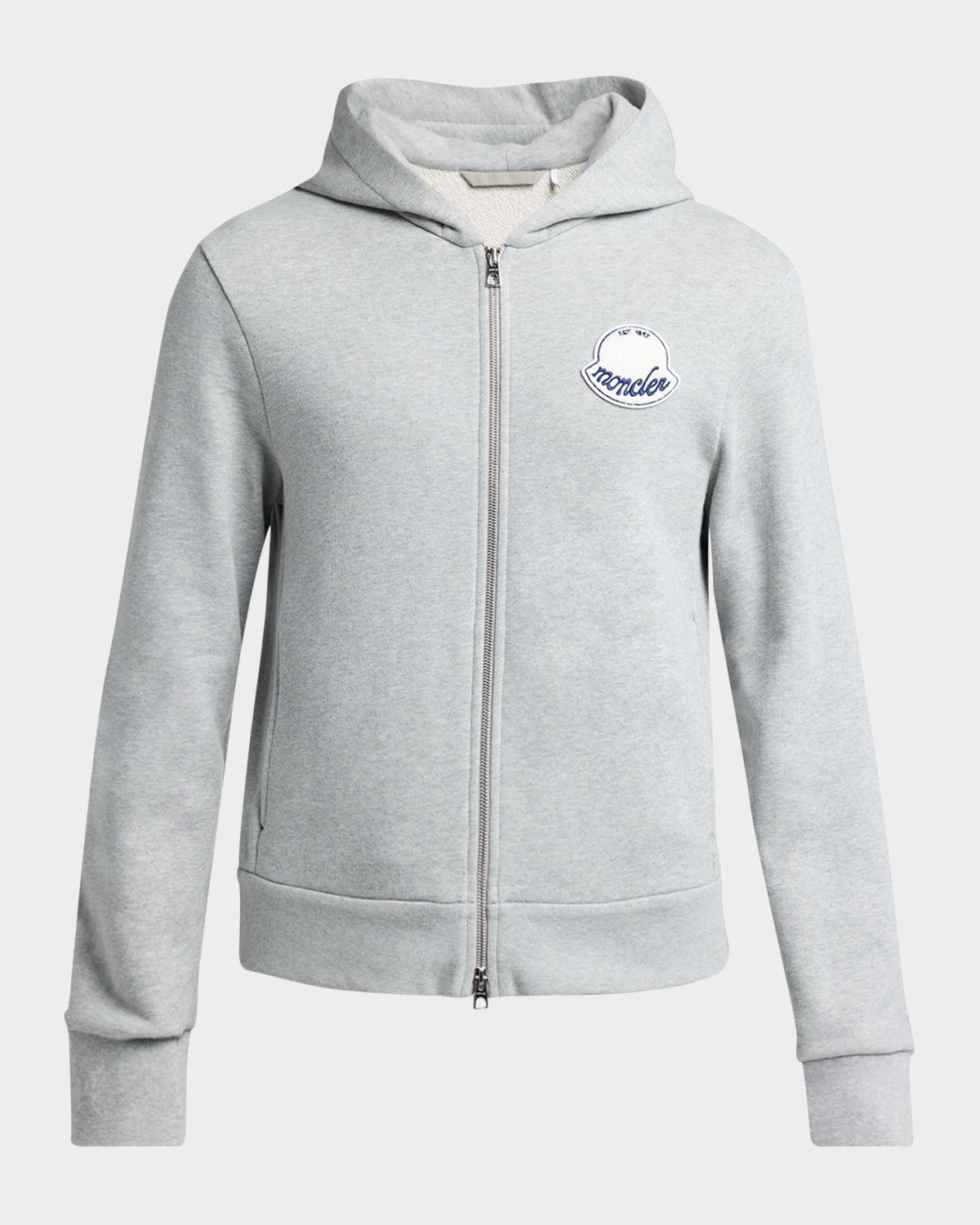 Moncler Men 's Chenille-Logo Full-Zip Hoodie