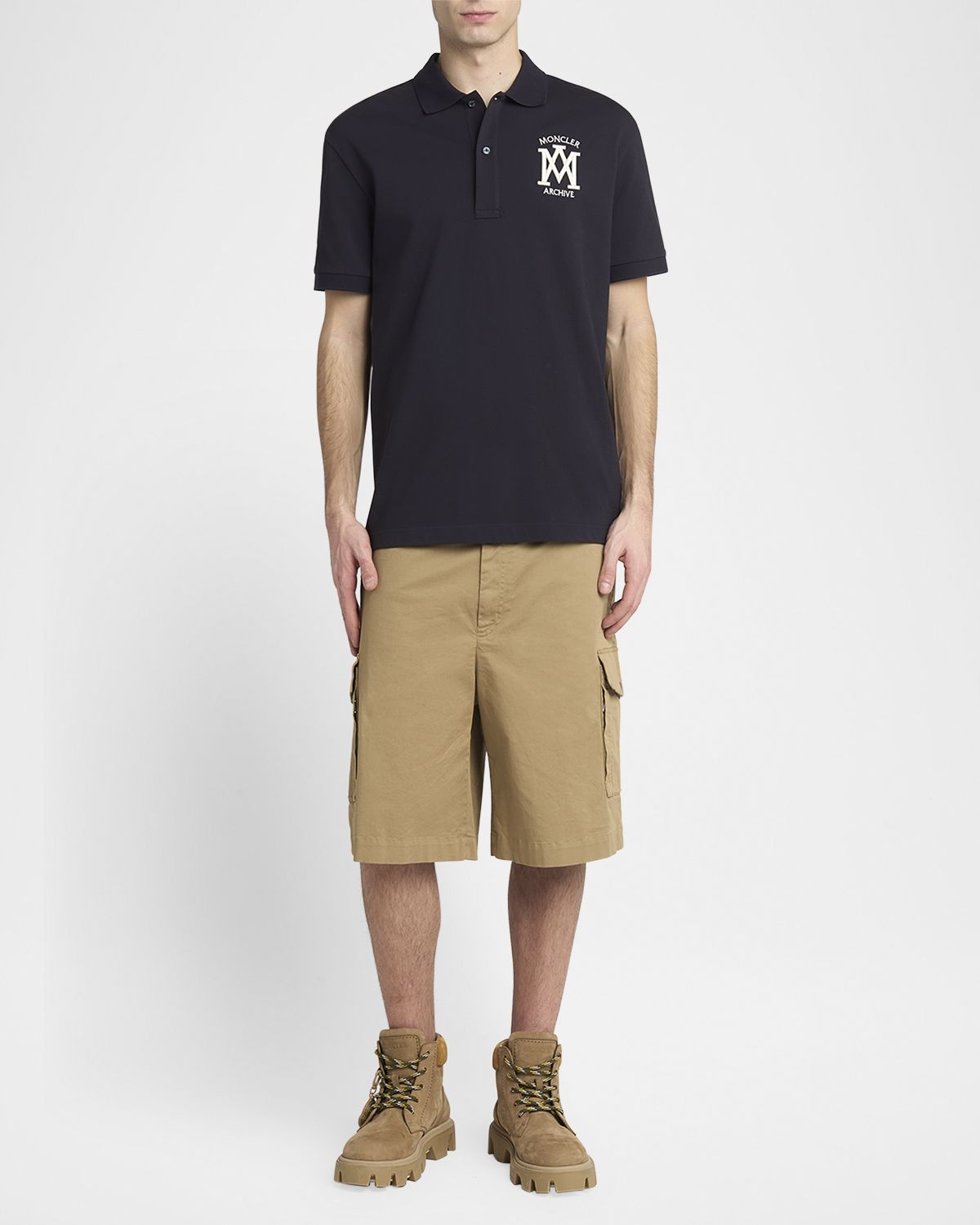 Moncler Men 's Cotton Archive Logo Polo Shirt