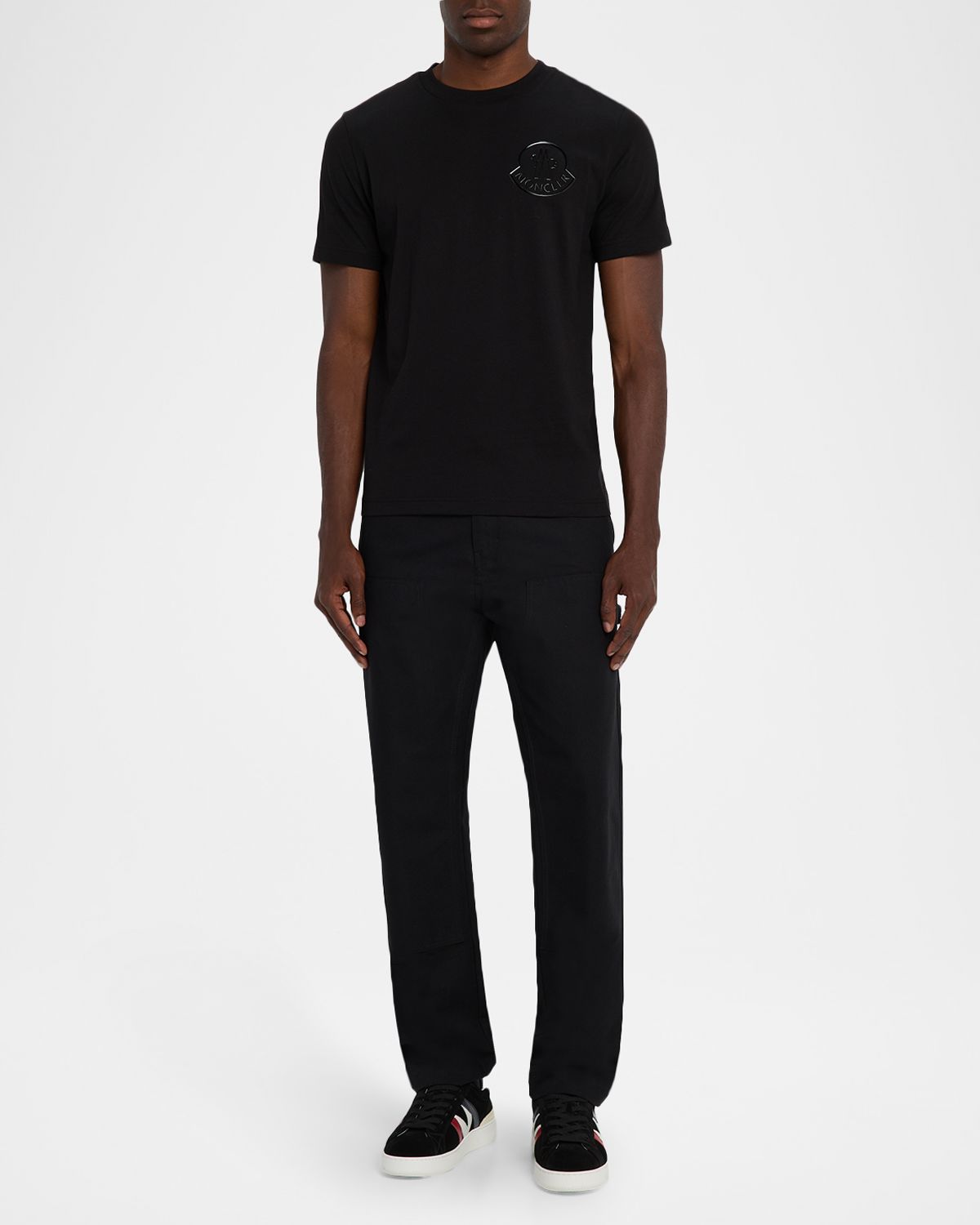 Moncler Men 's Glossy Logo Crewneck T-Shirt