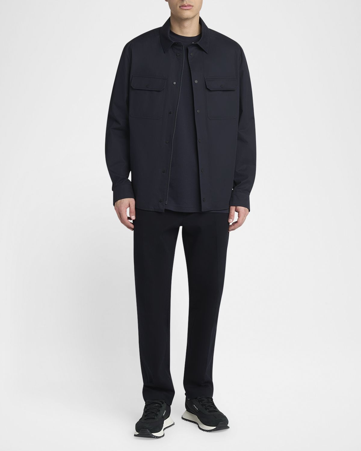 Moncler Men 's Gabardine Snap-Front Overshirt