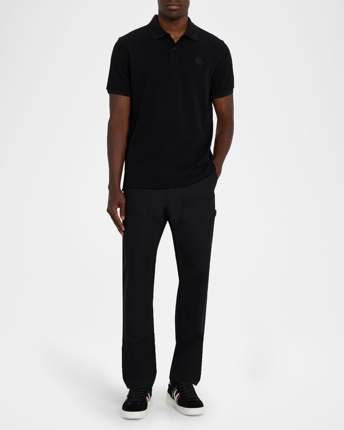 Moncler Men 's Cotton Tonal Logo Polo Shirt