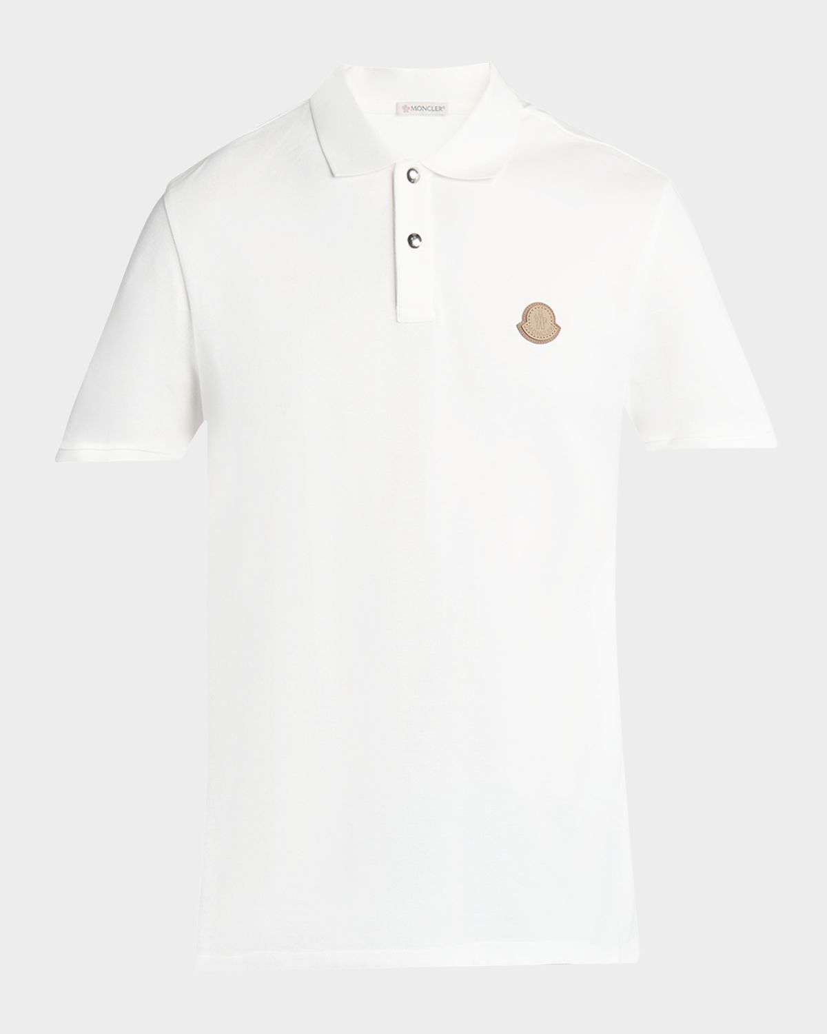 Moncler Men 's Leather-Emblem Polo Shirt