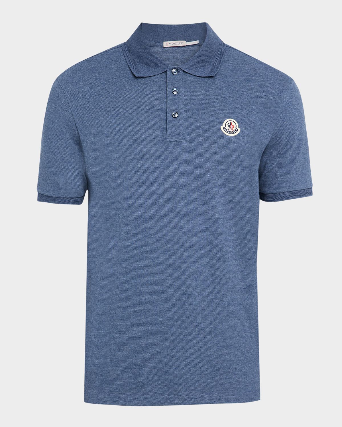Moncler Men 's Leather-Emblem Polo Shirt