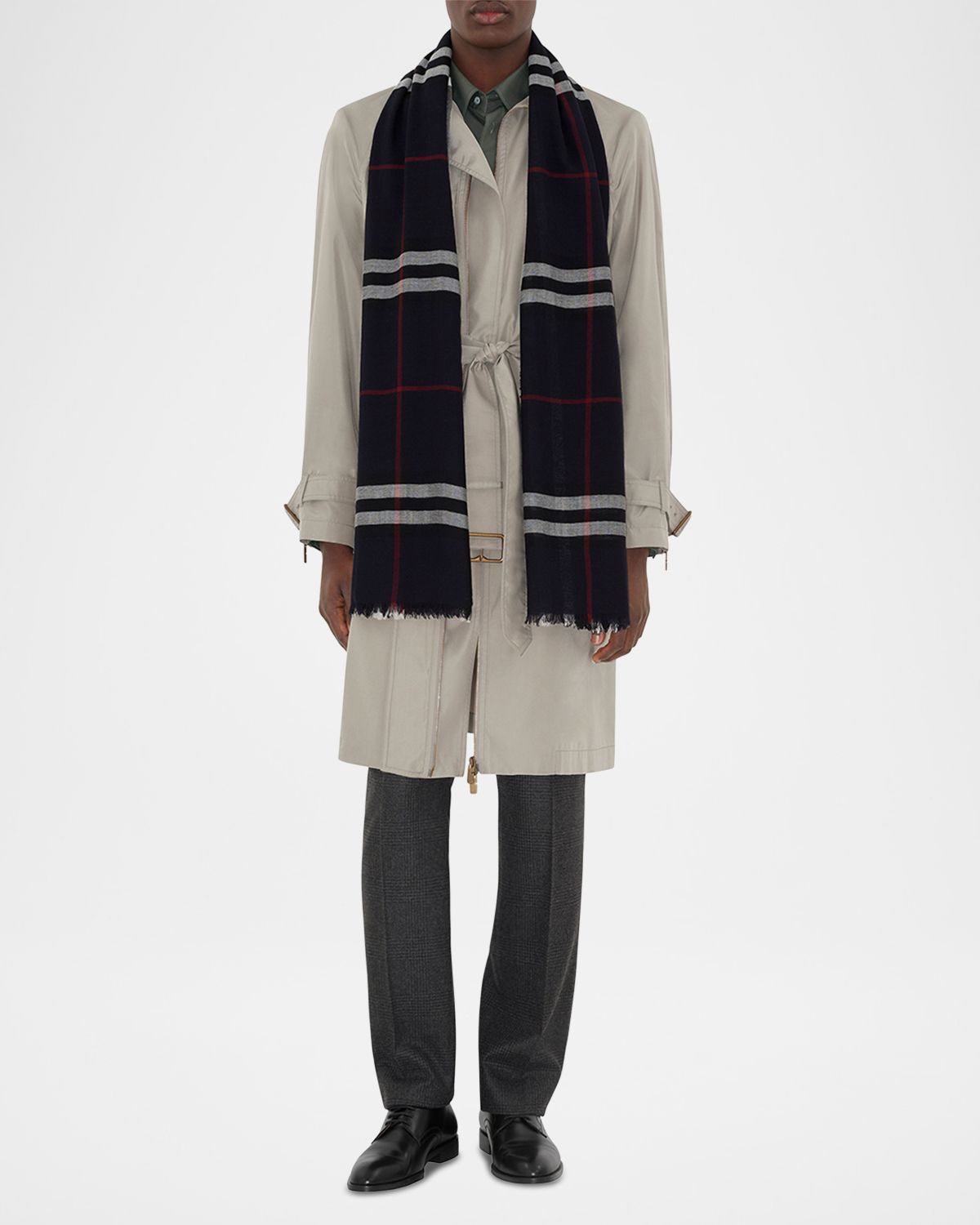 Burberry Men 's Wool Large Check Scarf