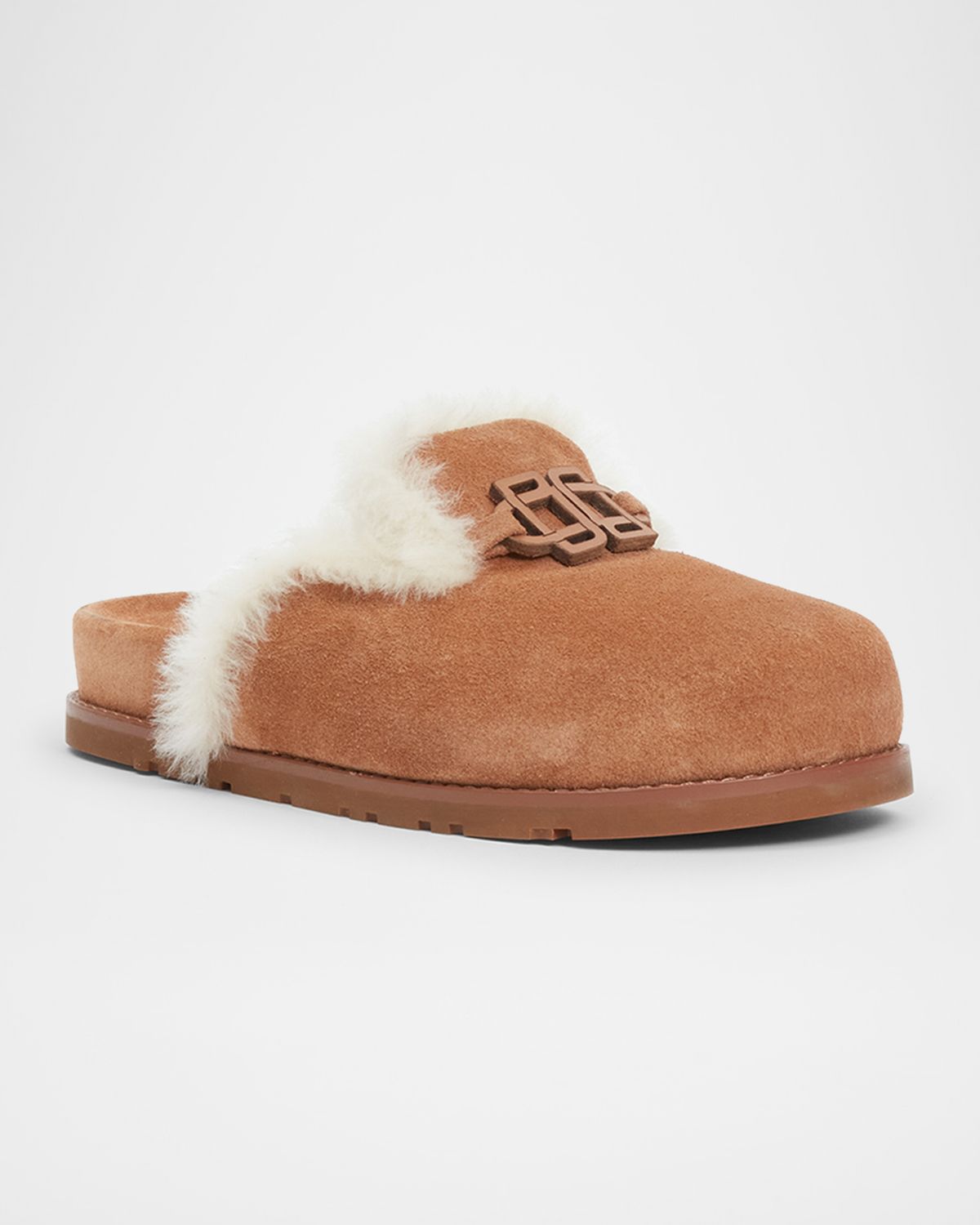 SIMKHAI Mila Suede Faux Shearling Slippers