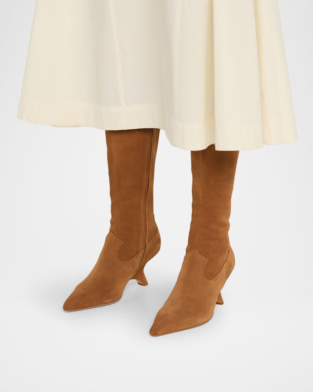 SIMKHAI Shadow Suede Western Knee Boots