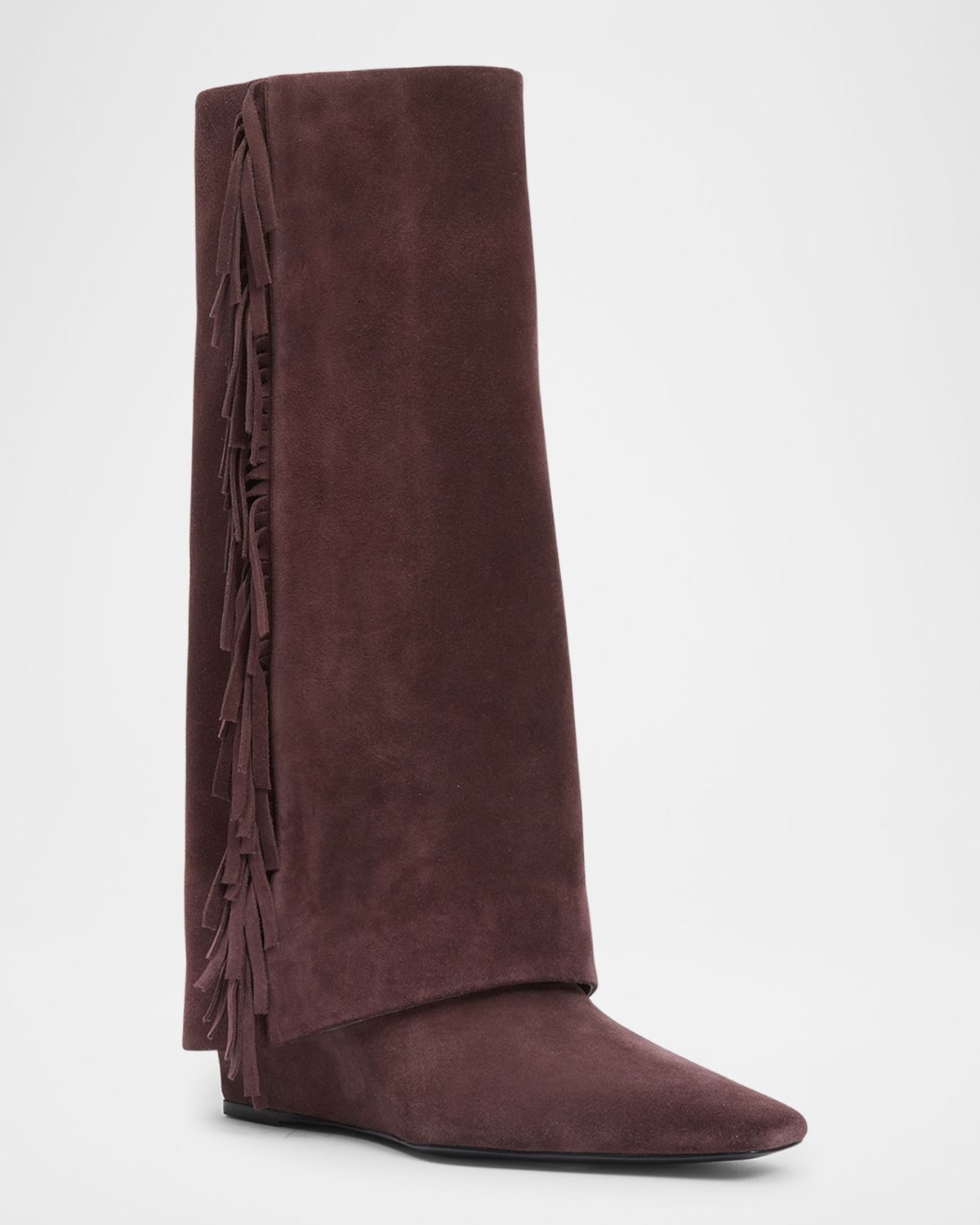 SIMKHAI Quinn Suede Fringe Knee Boots