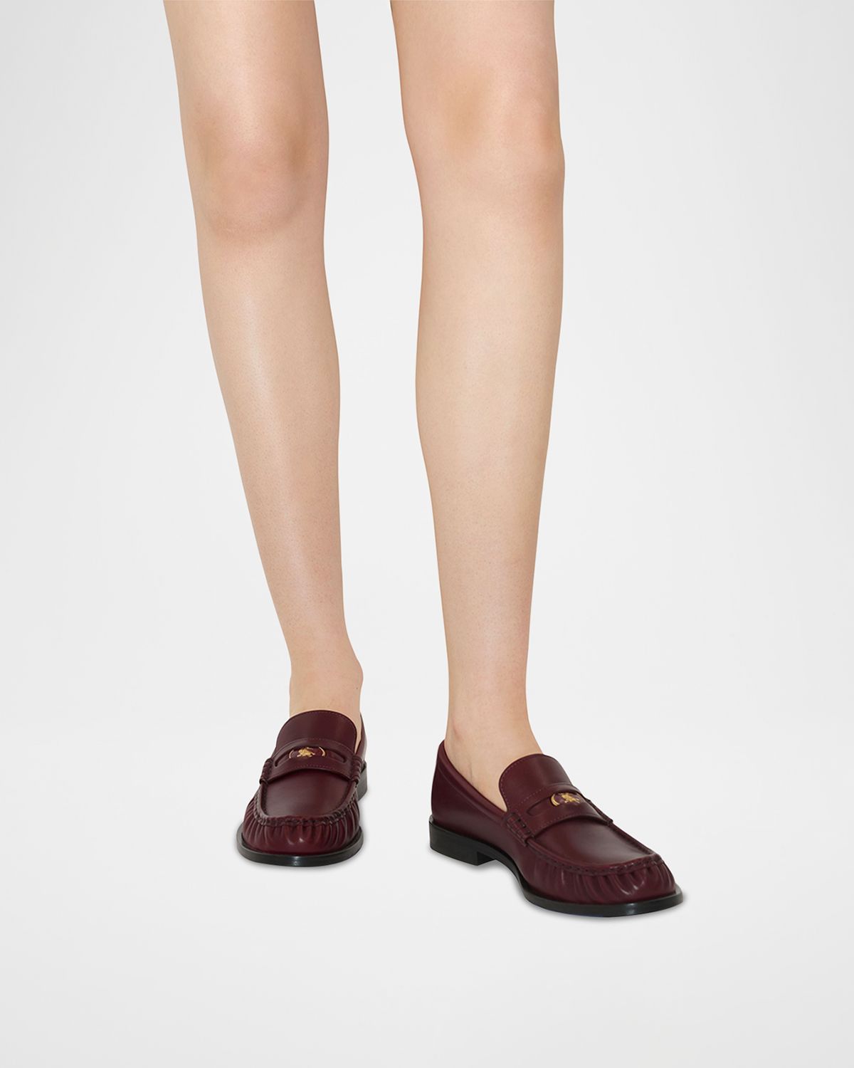 Burberry Cadet Grained Calf Leather Penny Loafers