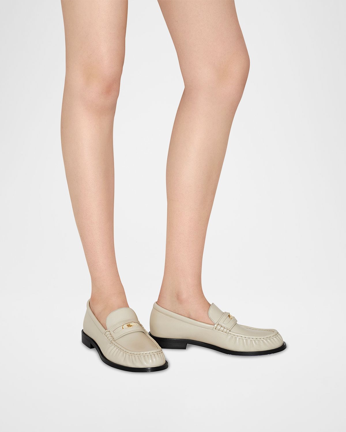 Burberry Cadet Grained Calf Leather Penny Loafers