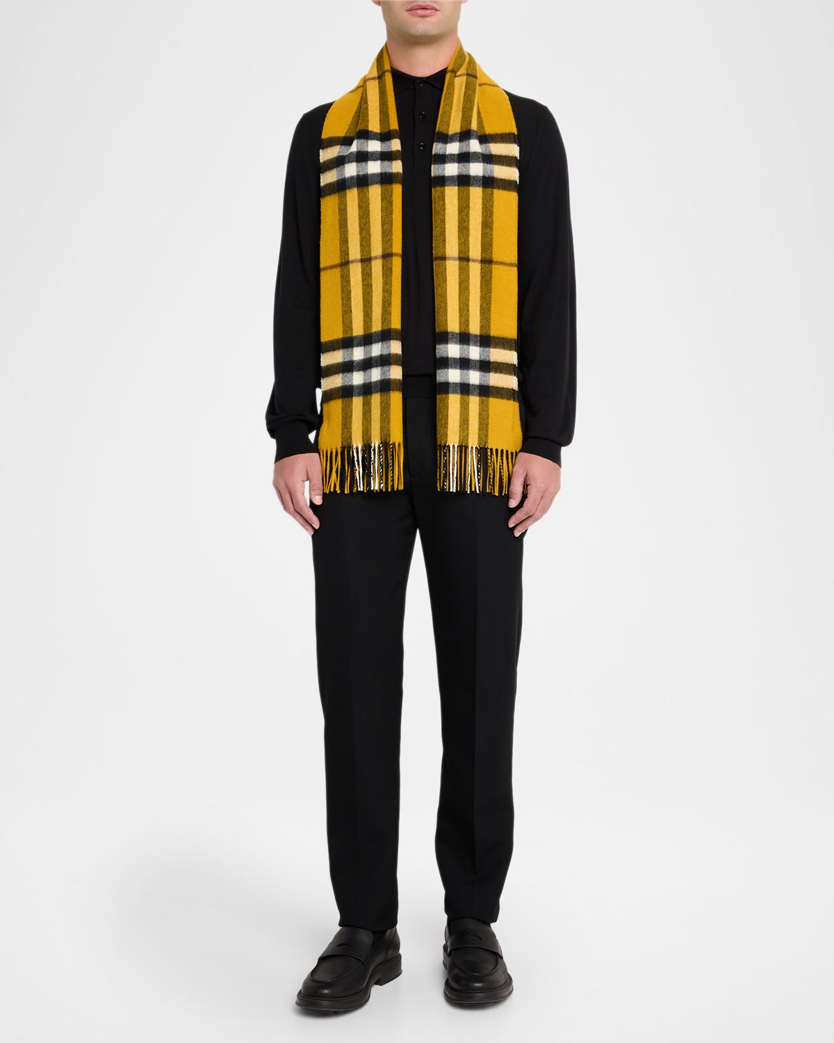 Burberry Men 's Cashmere Giant Brights Check Scarf