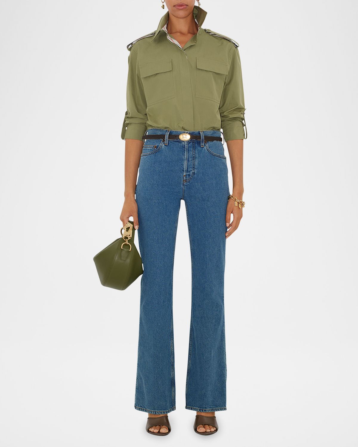 Burberry Mid-Rise Bootcut-Leg Jeans