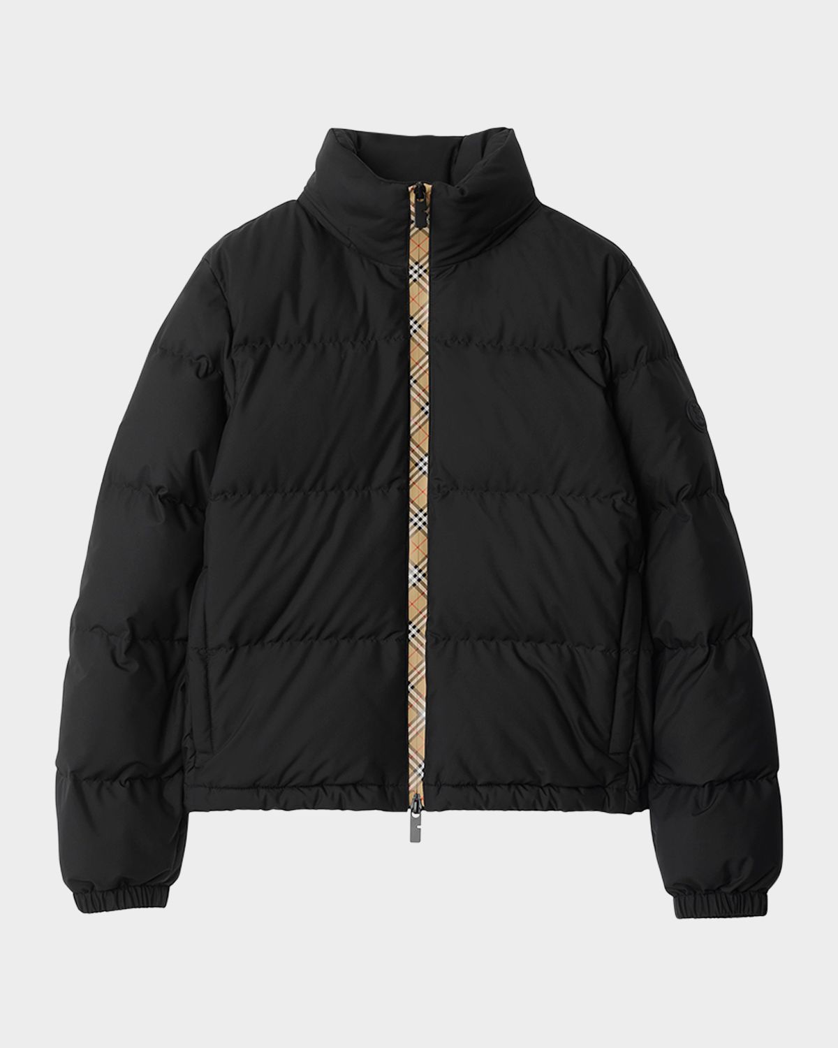 Burberry Ambleside Check Zipper Puffer Jacket With Hood