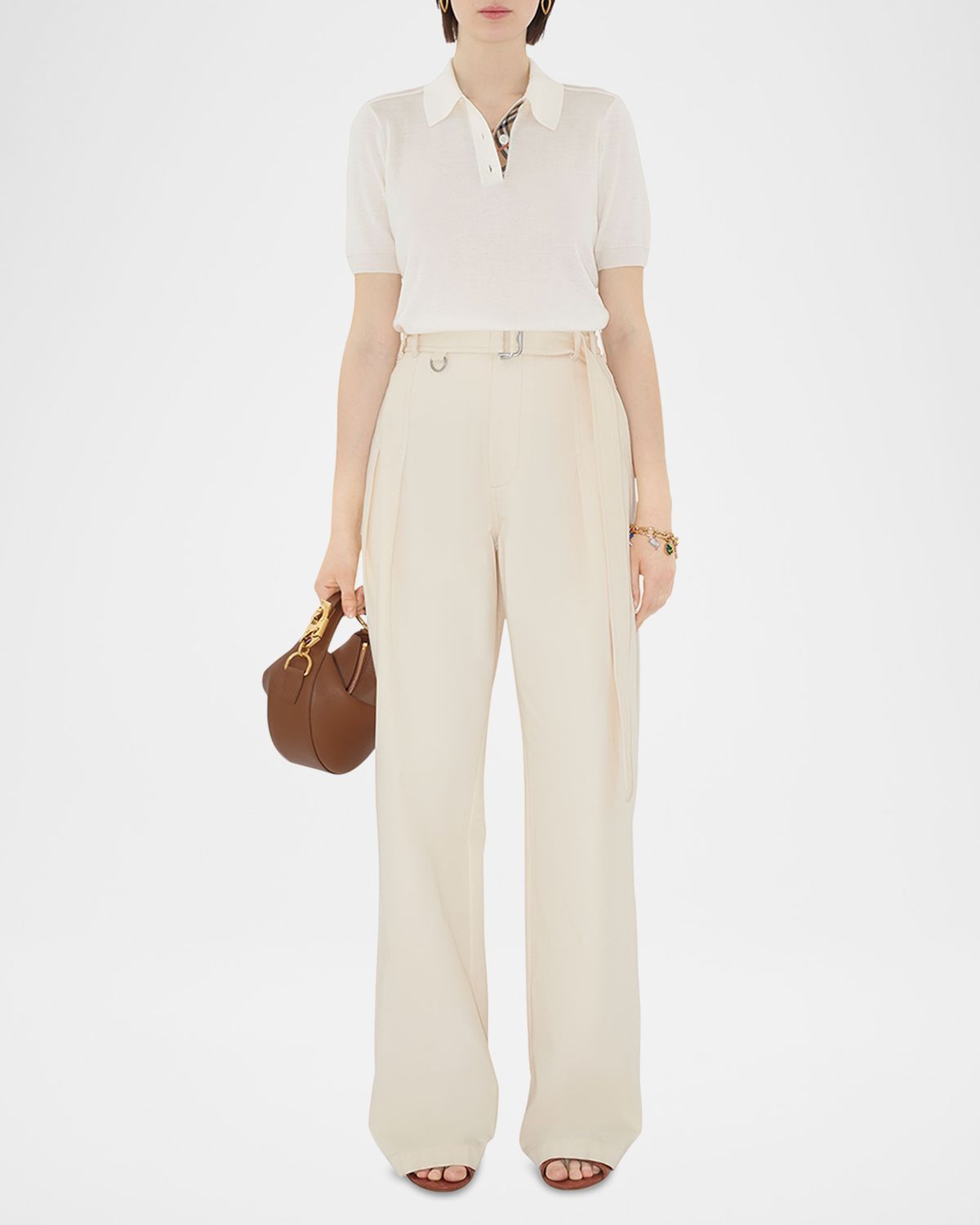 Burberry Check-Trim Short-Sleeve Knit Polo Shirt