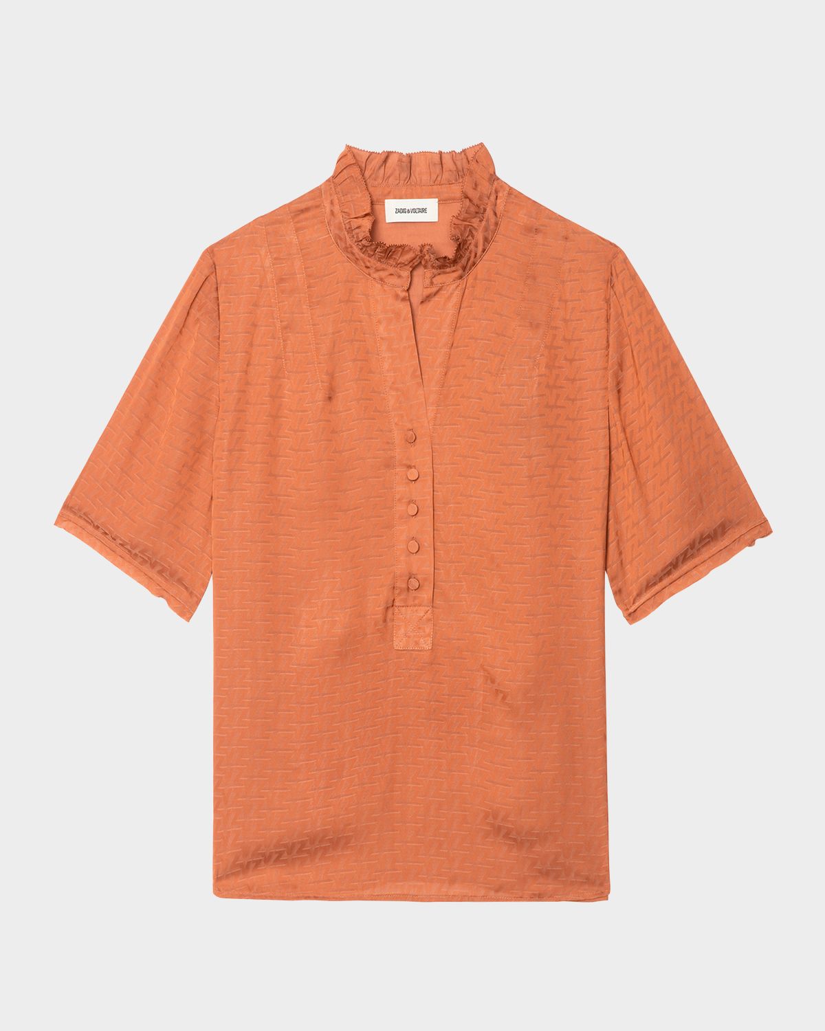Zadig & Voltaire Topher Satin Monogram Blouse