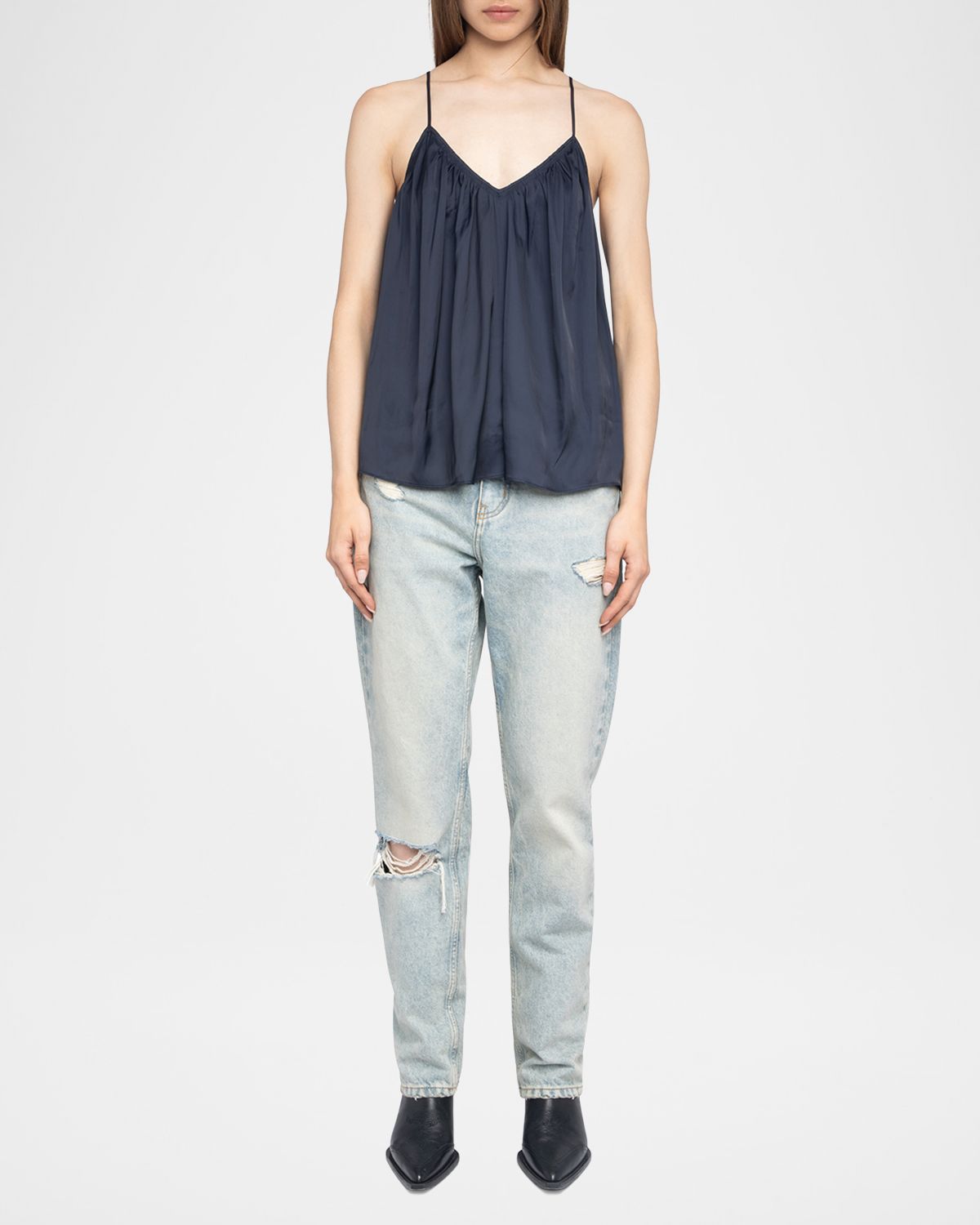 Zadig & Voltaire Cym Pleated Satin Camisole