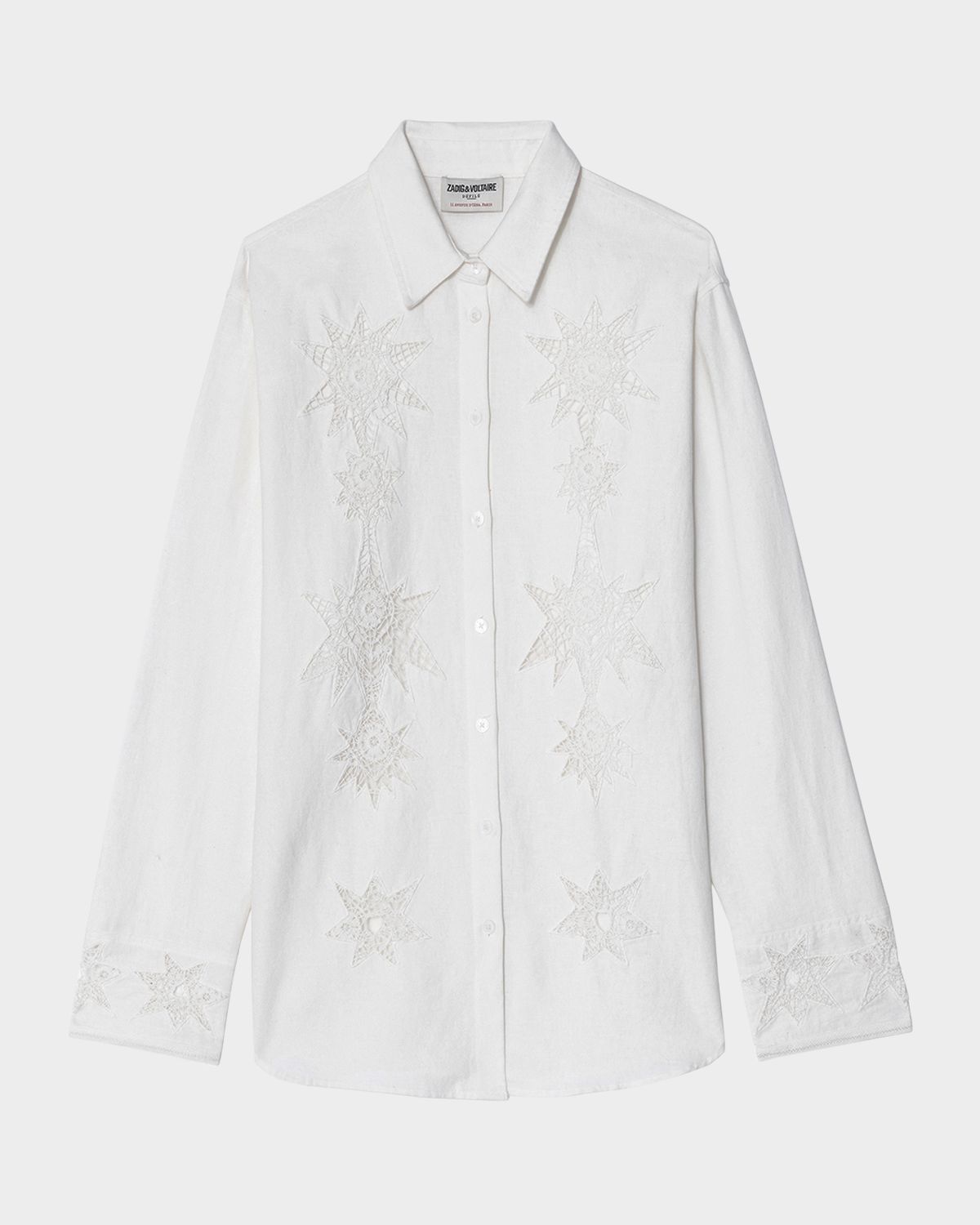 Zadig & Voltaire Morning Embroidered Button-Front Shirt | Thumbnail 6 Zadig & Voltaire Morning Embroidered Button-Front Shirt | Thumbnail 6