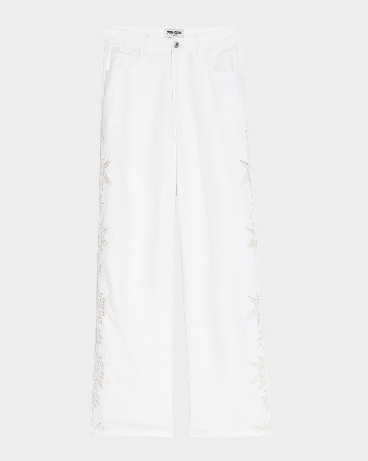 Zadig & Voltaire Elfy Cotton Linen Embroidered Pants
