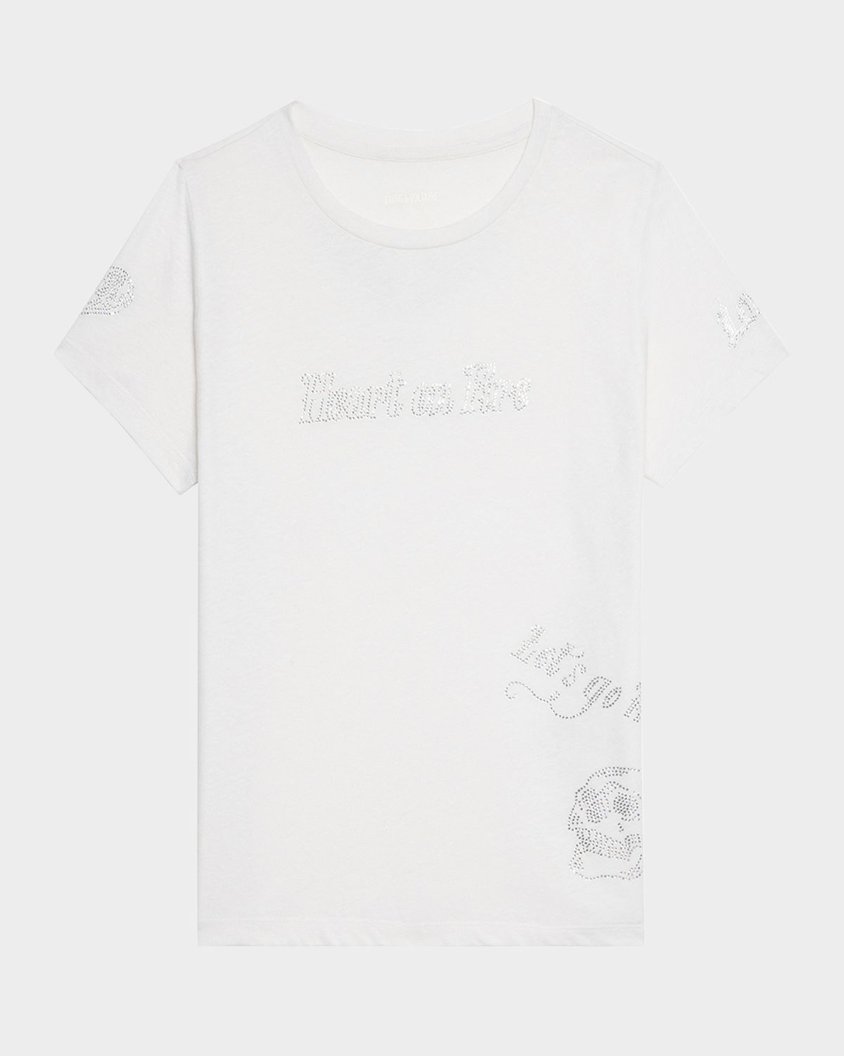 Zadig & Voltaire Alys Strass Hearts on Fire T-Shirt