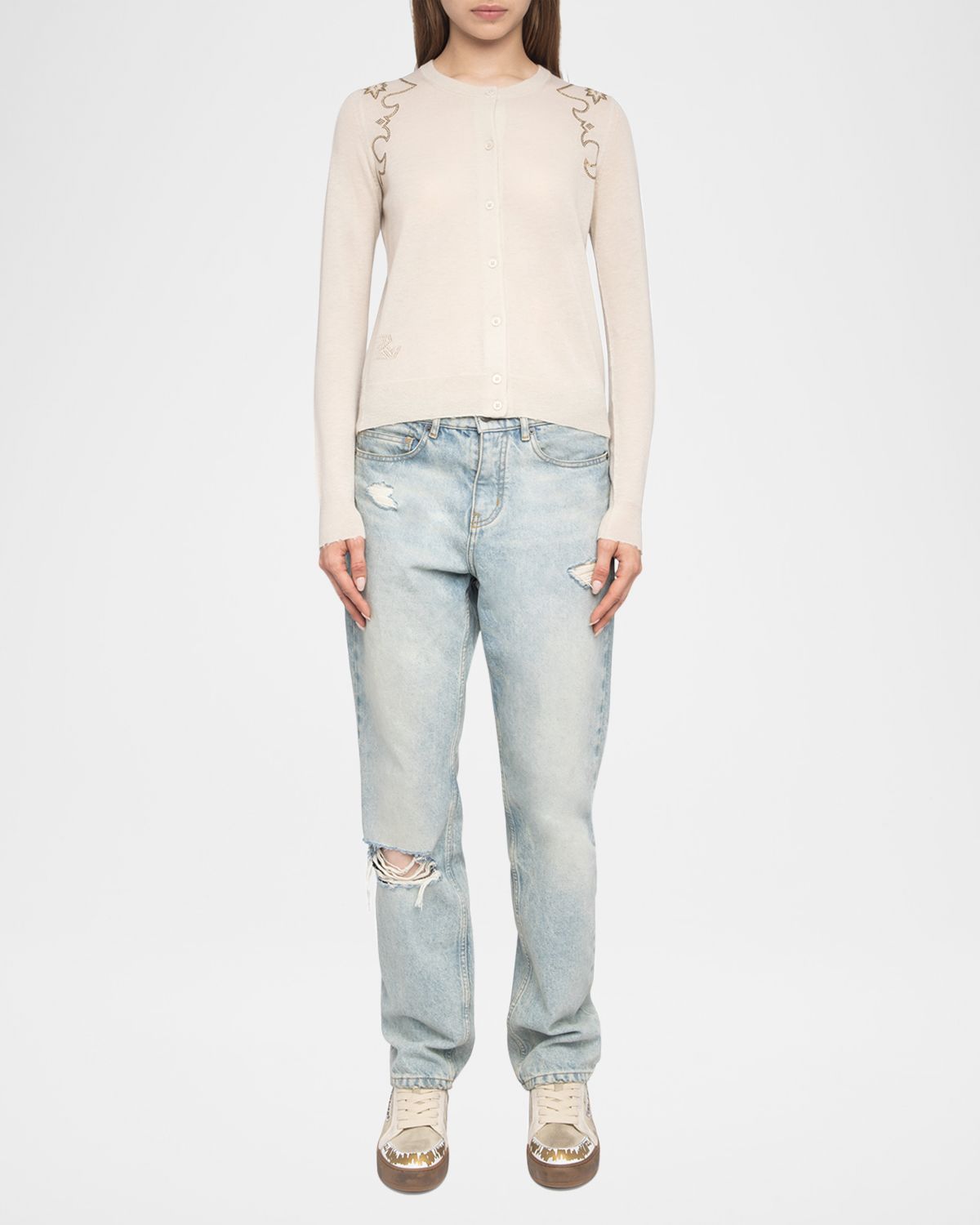 Zadig & Voltaire Missya Western Strass Cashmere Cardigan