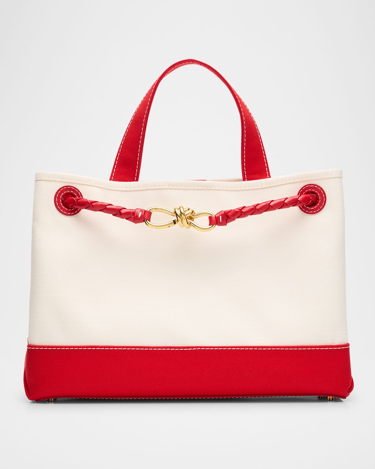 Bottega Veneta Andiamo Medium Two-Tone Canvas Tote Bag