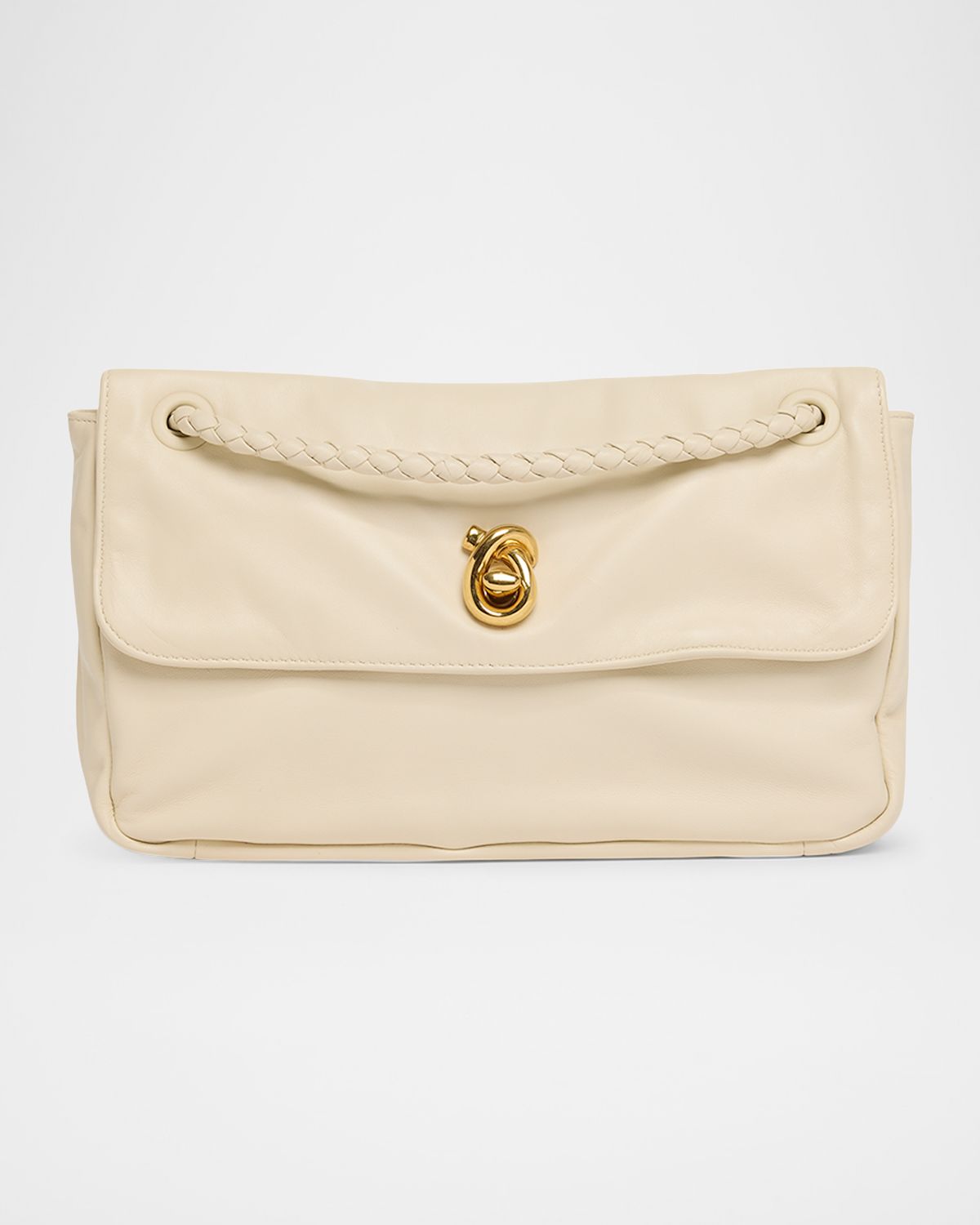 Bottega Veneta Knot Flap Leather Shoulder Bag