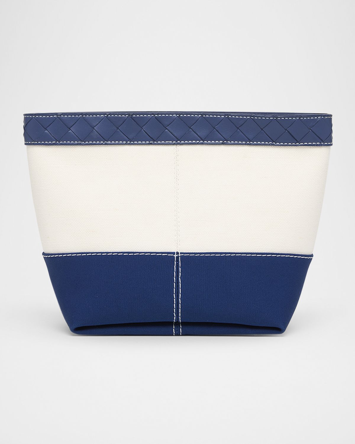 Bottega Veneta Leather-Trim Canvas Pouch Bag
