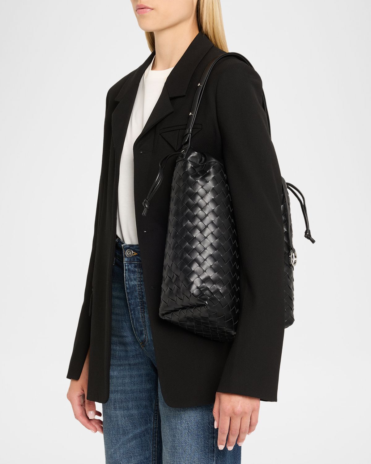 Bottega Veneta Leather Drawstring Shoulder Bag
