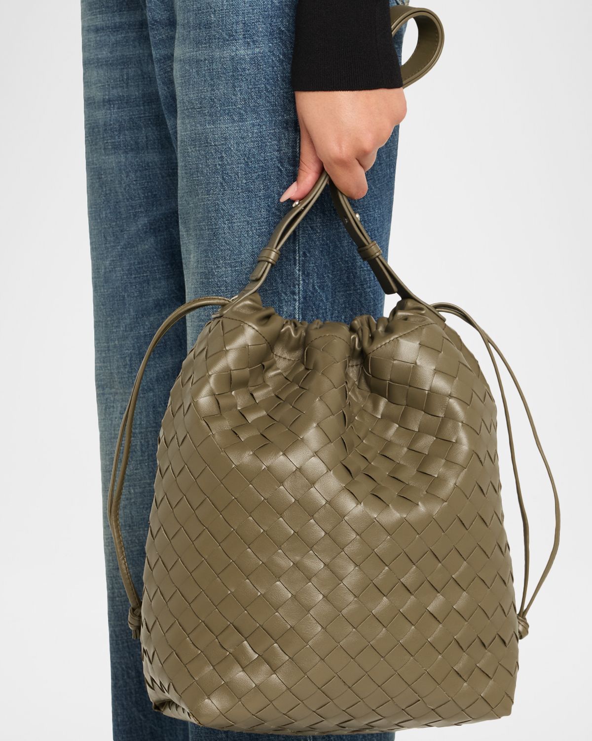 Bottega Veneta Leather Drawstring Shoulder Bag