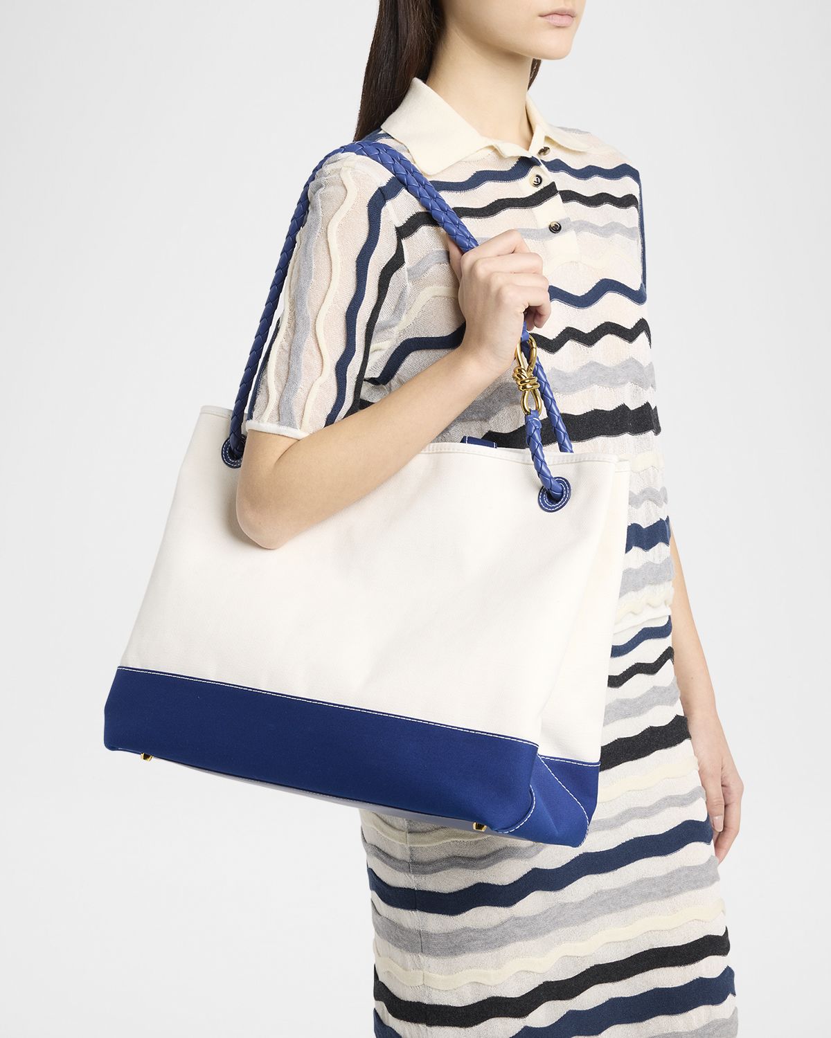 Bottega Veneta Andiamo Large Canvas Tote Bag