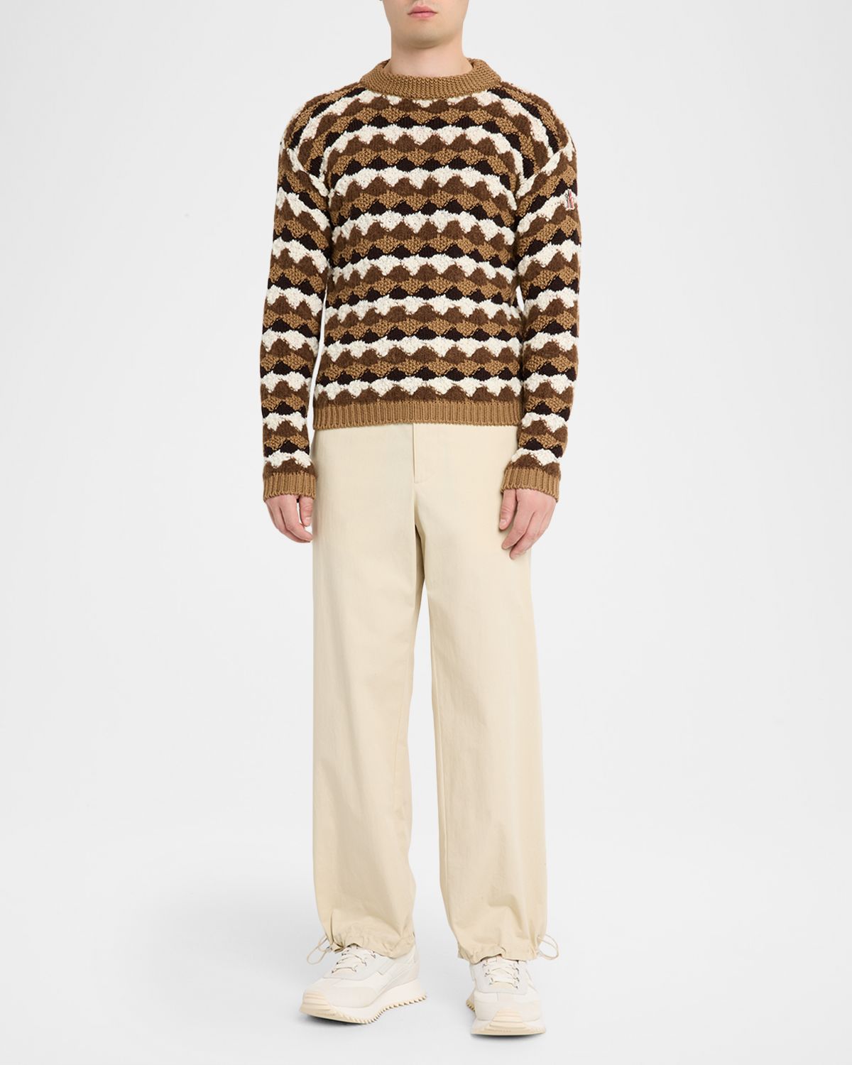 Moncler Grenoble Men 's Geometric Jacquard Wool-Blend Crewneck Sweater