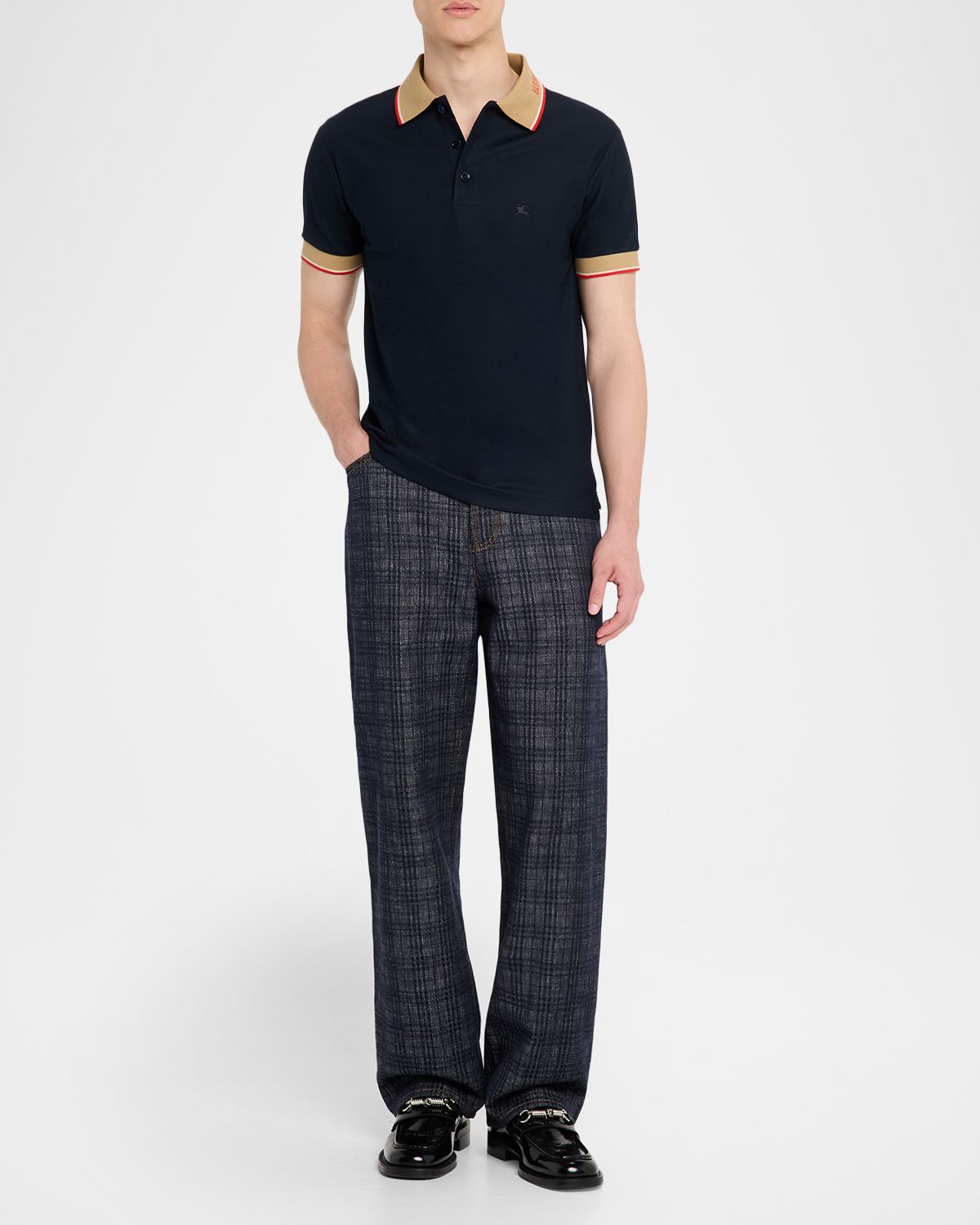 Burberry Men 's Cotton Logo-Collar Polo Shirt