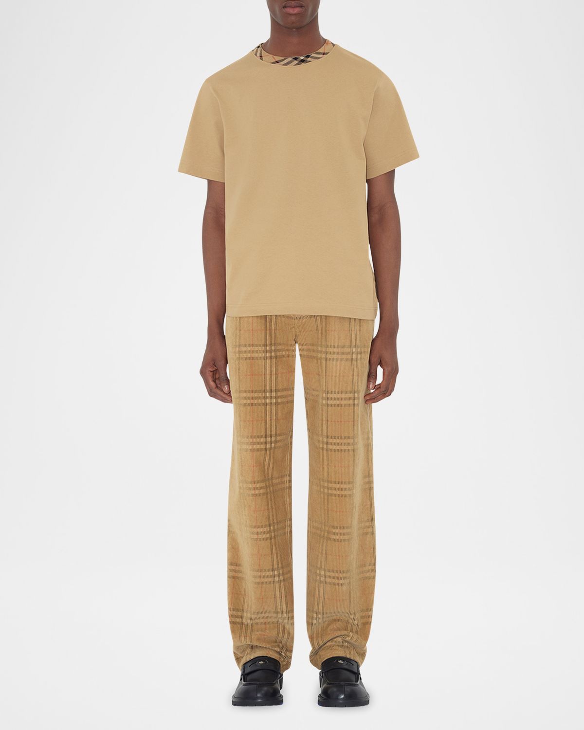 Burberry Men 's Check Corduroy Relaxed Fit Trousers