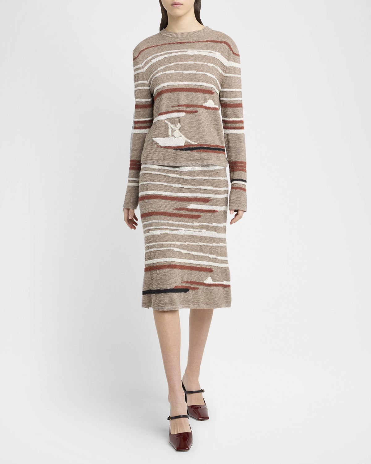 Bottega Veneta Graphic Intarsia Knit Sweater