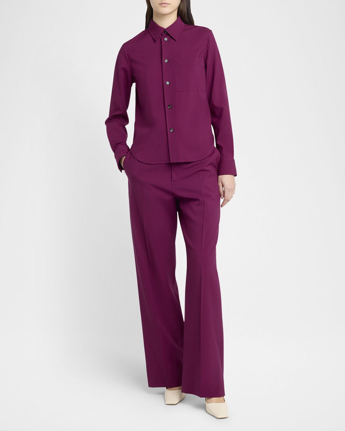 Bottega Veneta Fine Viscose Silk Twill Button-Down Shirt