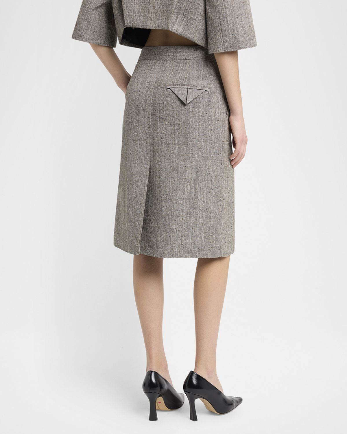 Bottega Veneta Knotted Melange Straight Skirt