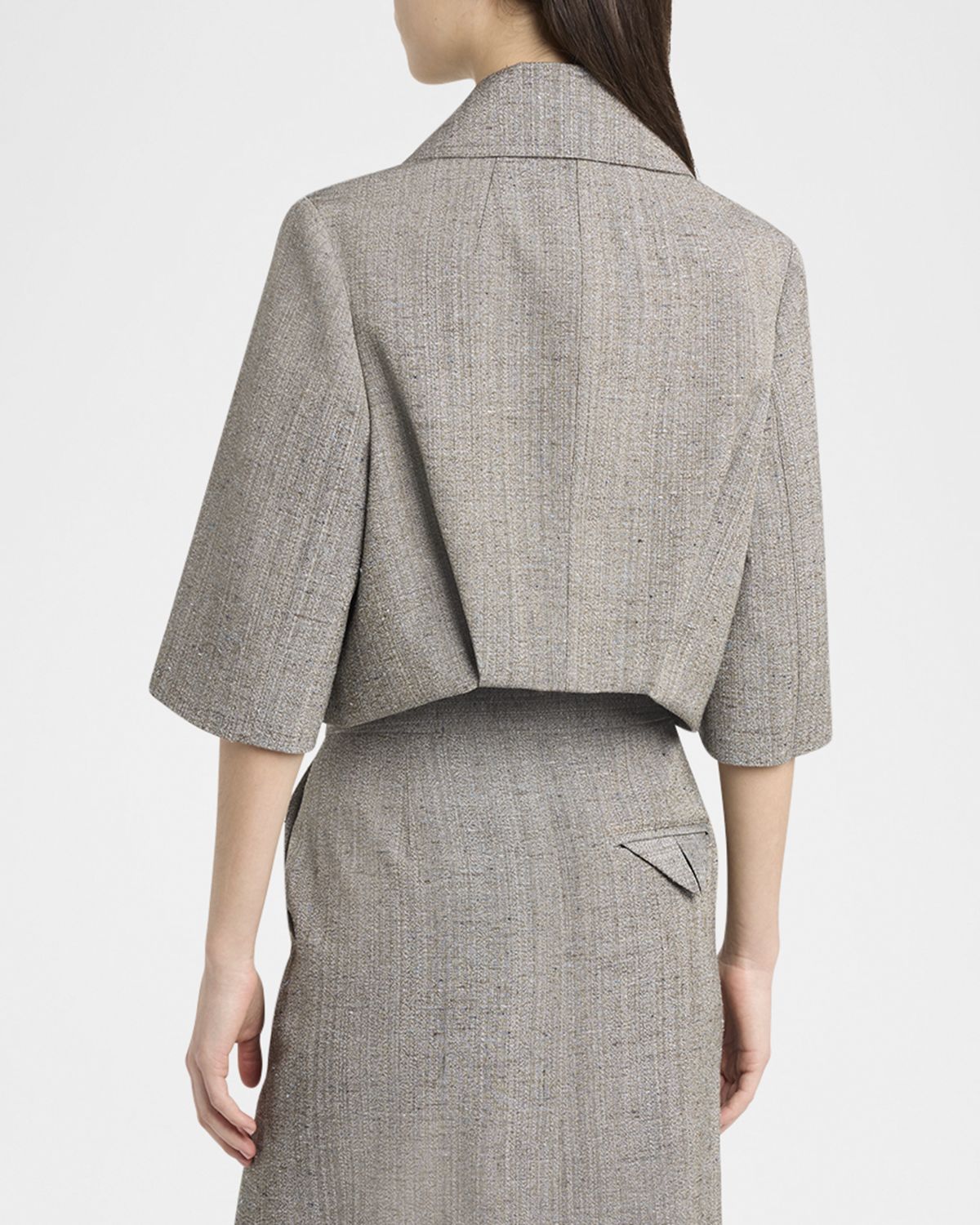 Bottega Veneta Knotted Melange Cropped Jacket