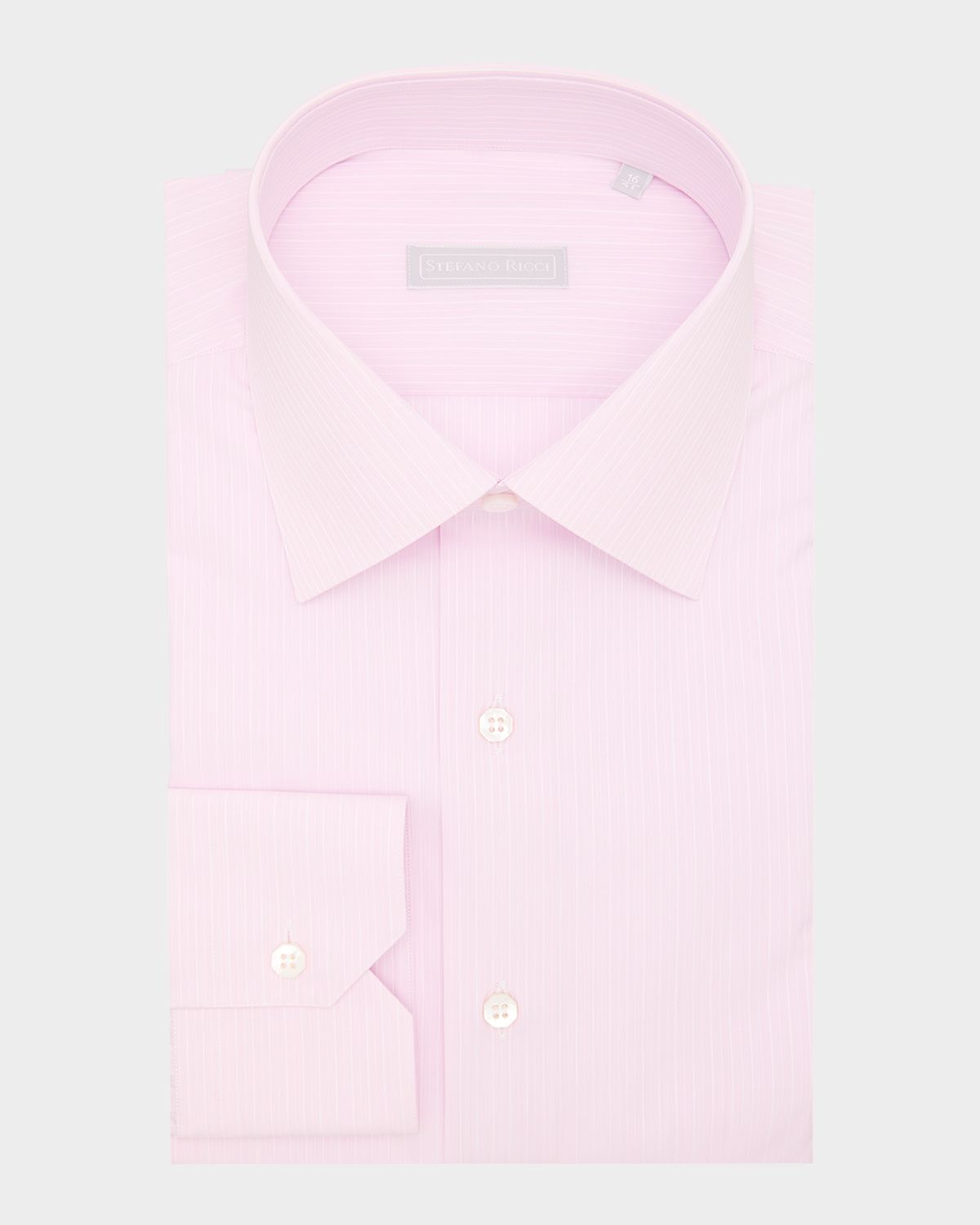 Stefano Ricci Men 's Cotton Multi-Stripe Point Collar Dress Shirt