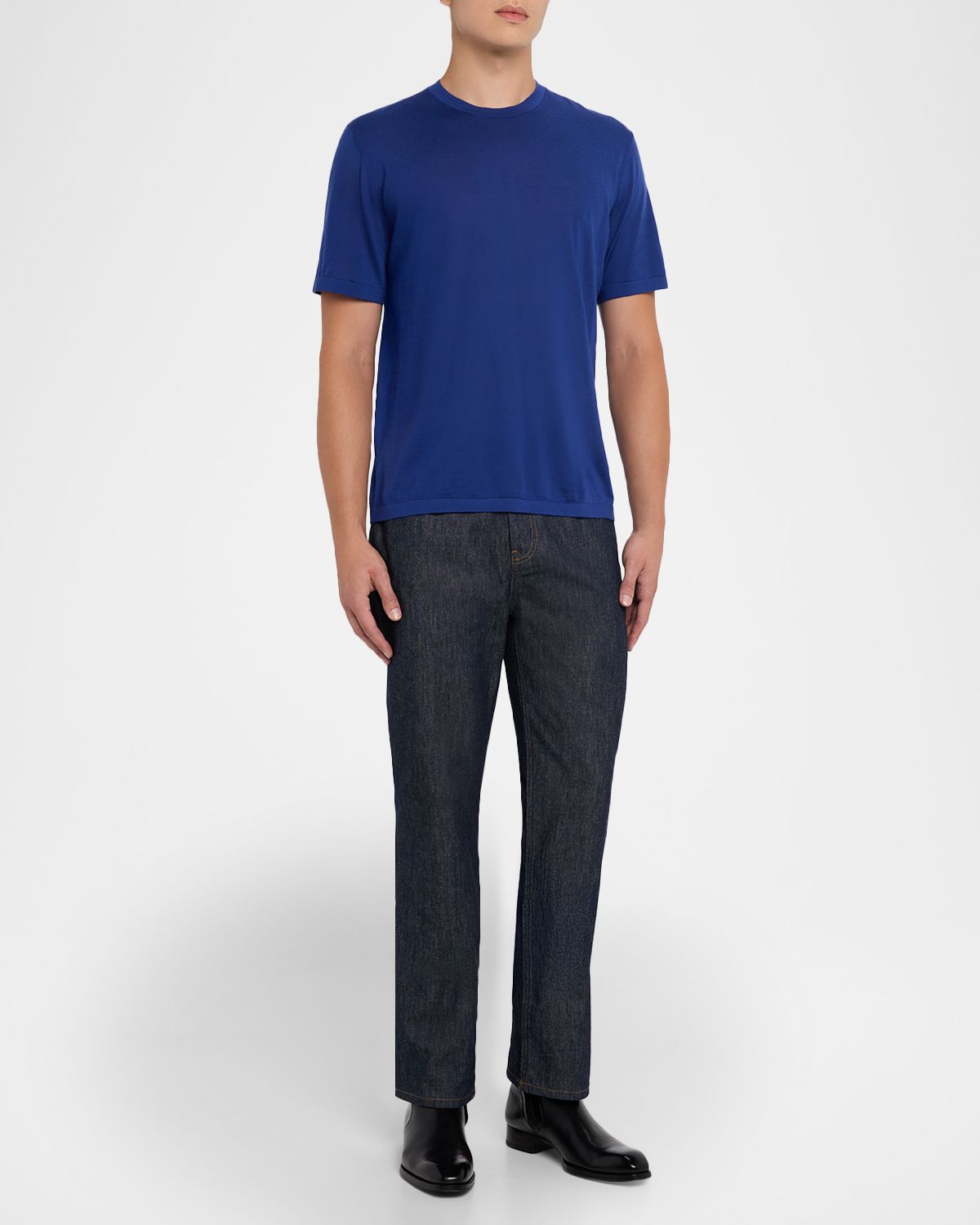 Stefano Ricci Men 's Cashmere Alpha Yarn Crewneck T-Shirt