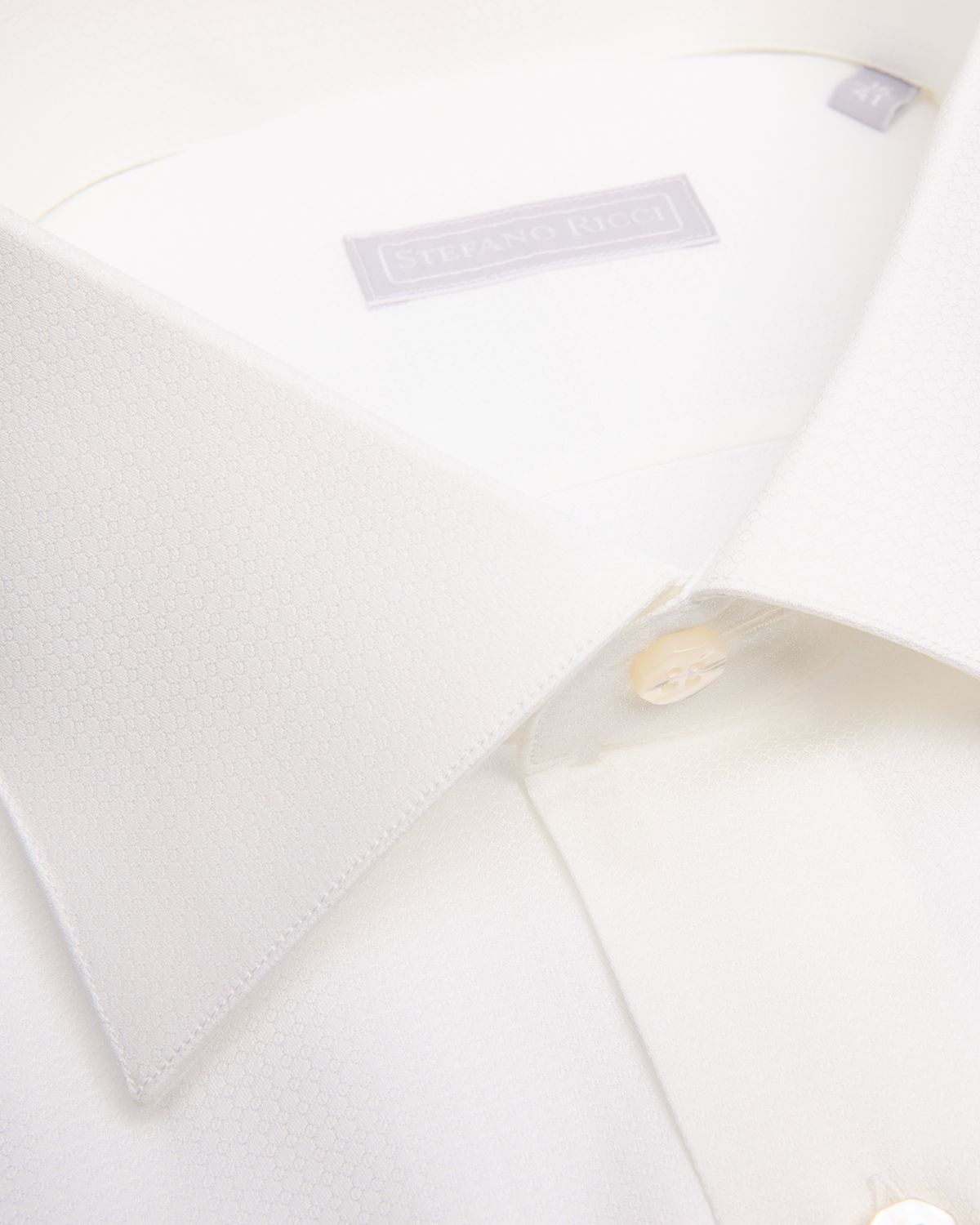 Stefano Ricci Men 's Cotton Micro-Textured Point Collar Dress Shirt