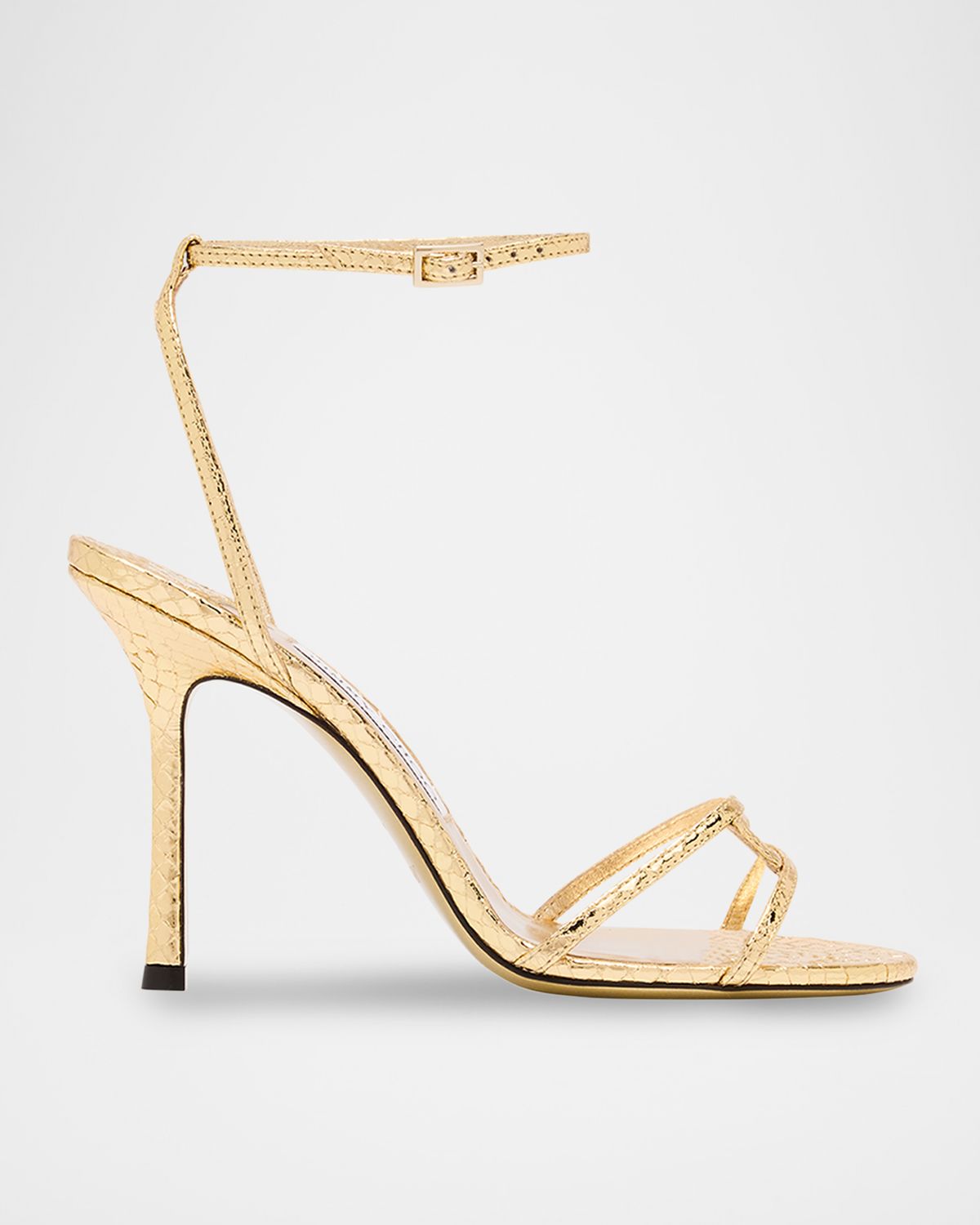 Jimmy Choo Snake-Embossed 1998 Leo Metallic Leather Ankle-Strap Sandals | Thumbnail 3 Jimmy Choo Snake-Embossed 1998 Leo Metallic Leather Ankle-Strap Sandals | Thumbnail 3