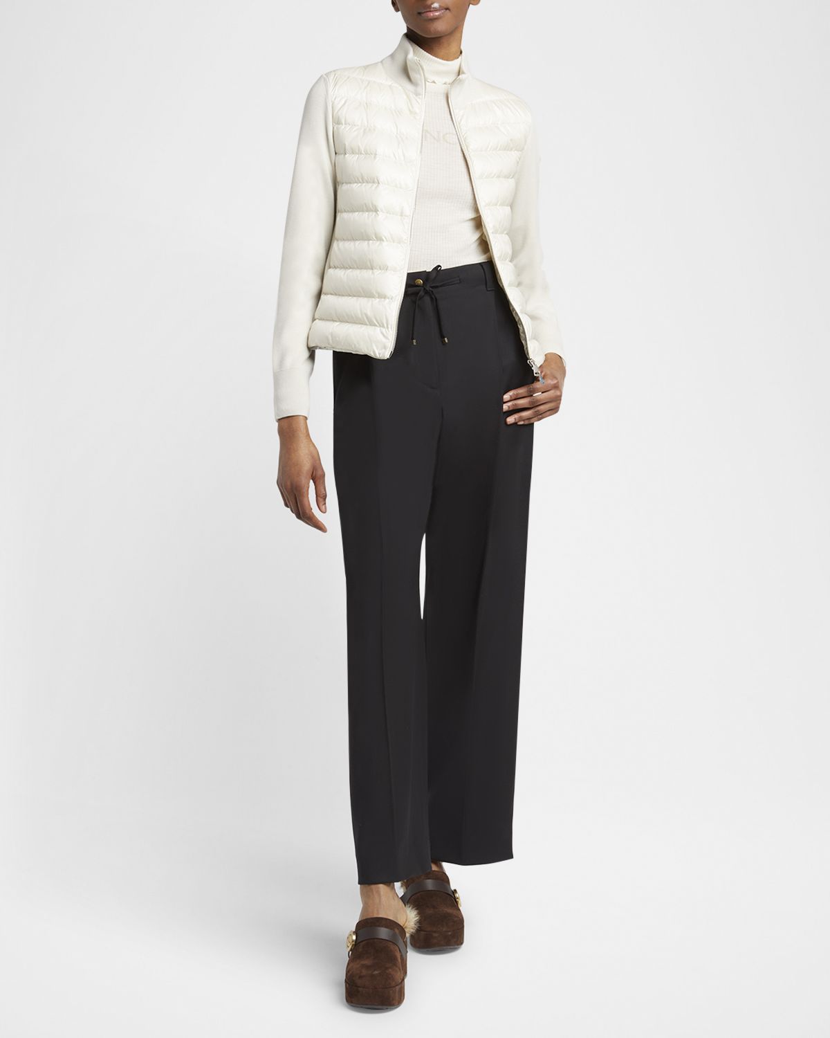 Moncler Combo Down Short Cardigan