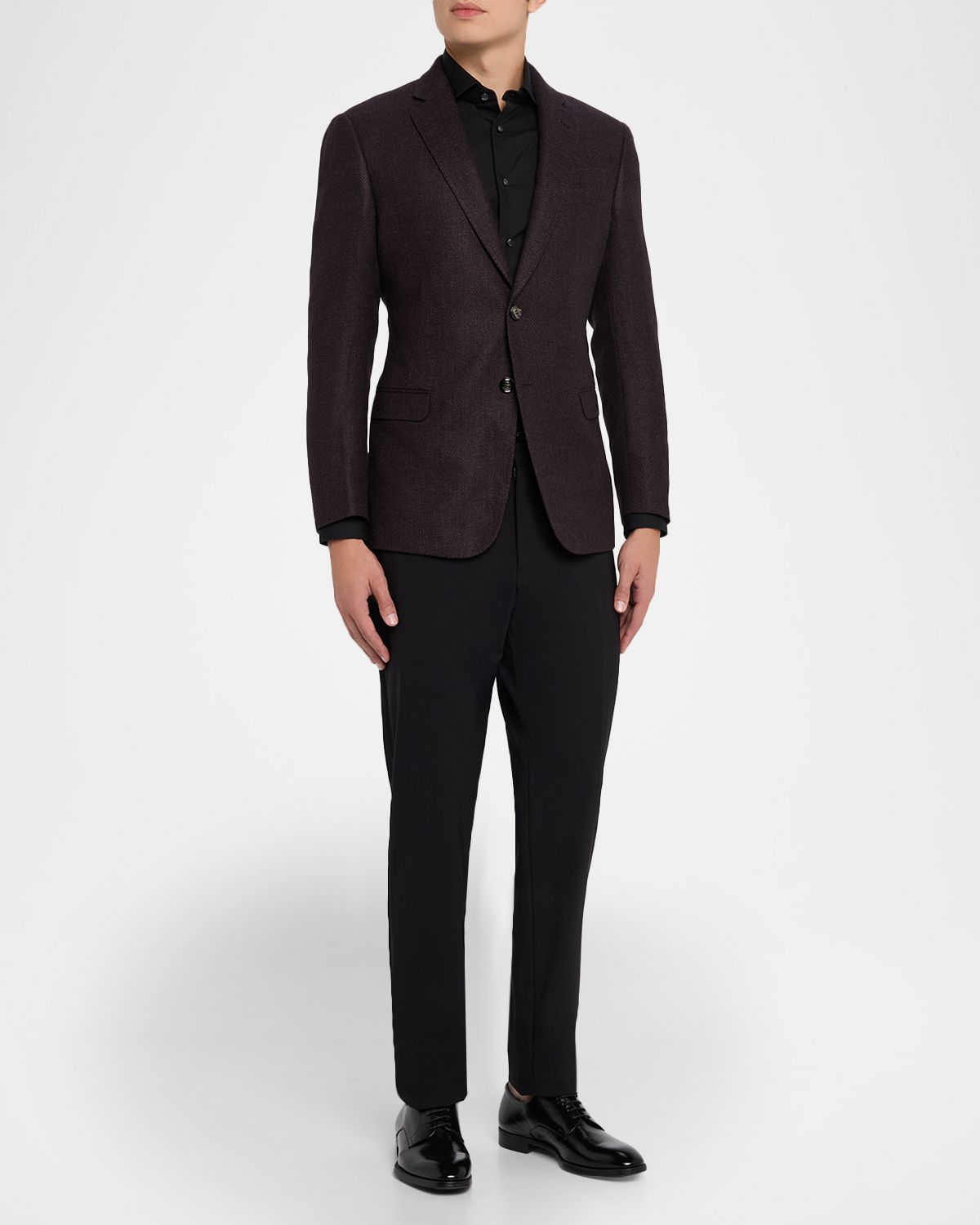 Giorgio Armani Men's Micro Grid Textured Blend Sport Coat